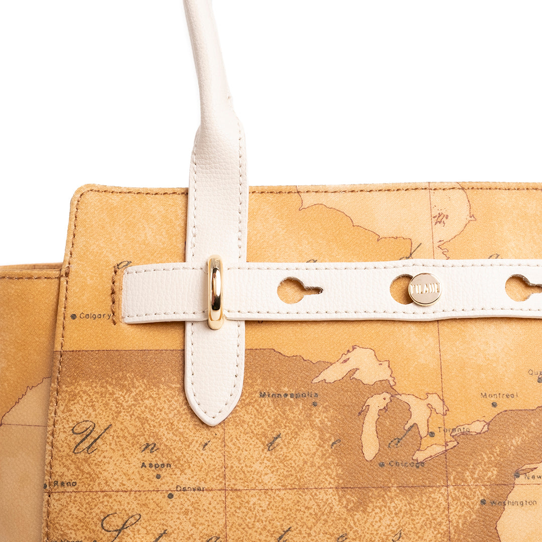 Alviero Martini Prima Classe Borsa Shopper Geo Avorio
