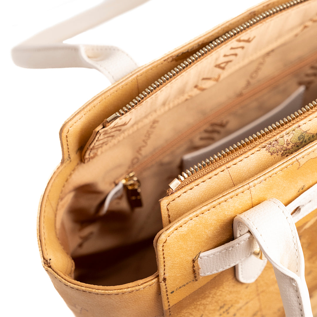 Alviero Martini Prima Classe Borsa Shopper Geo Avorio