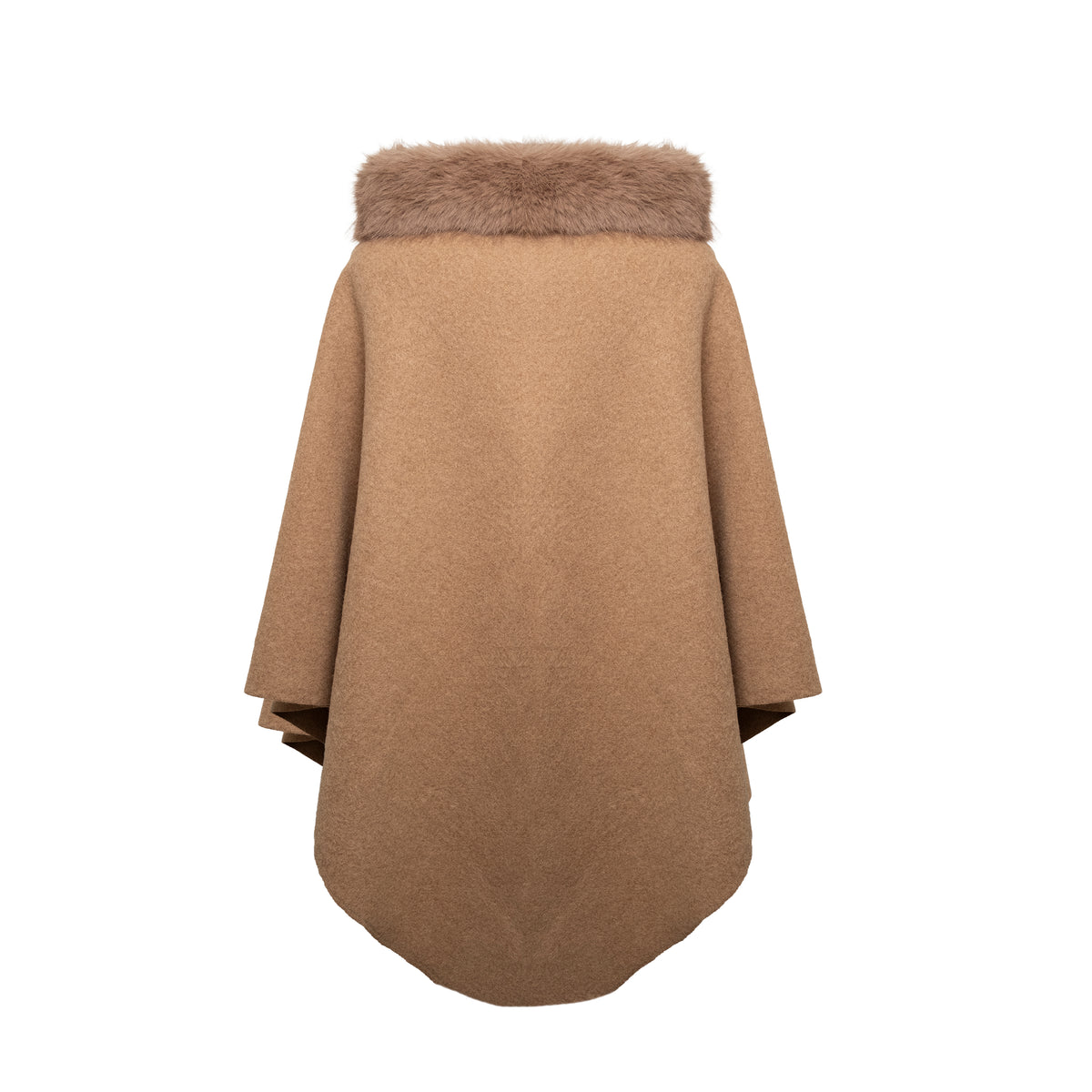 Alviero Martini Prima Classe Poncho Ecofur Cammello