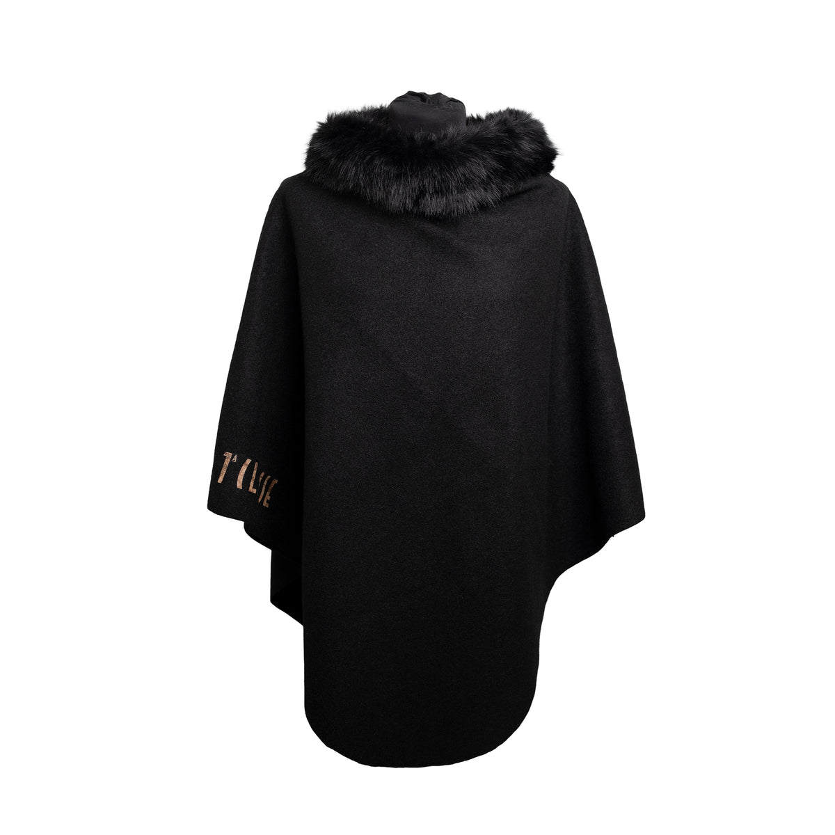Alviero Martini Prima Classe Poncho Ecofur Nero