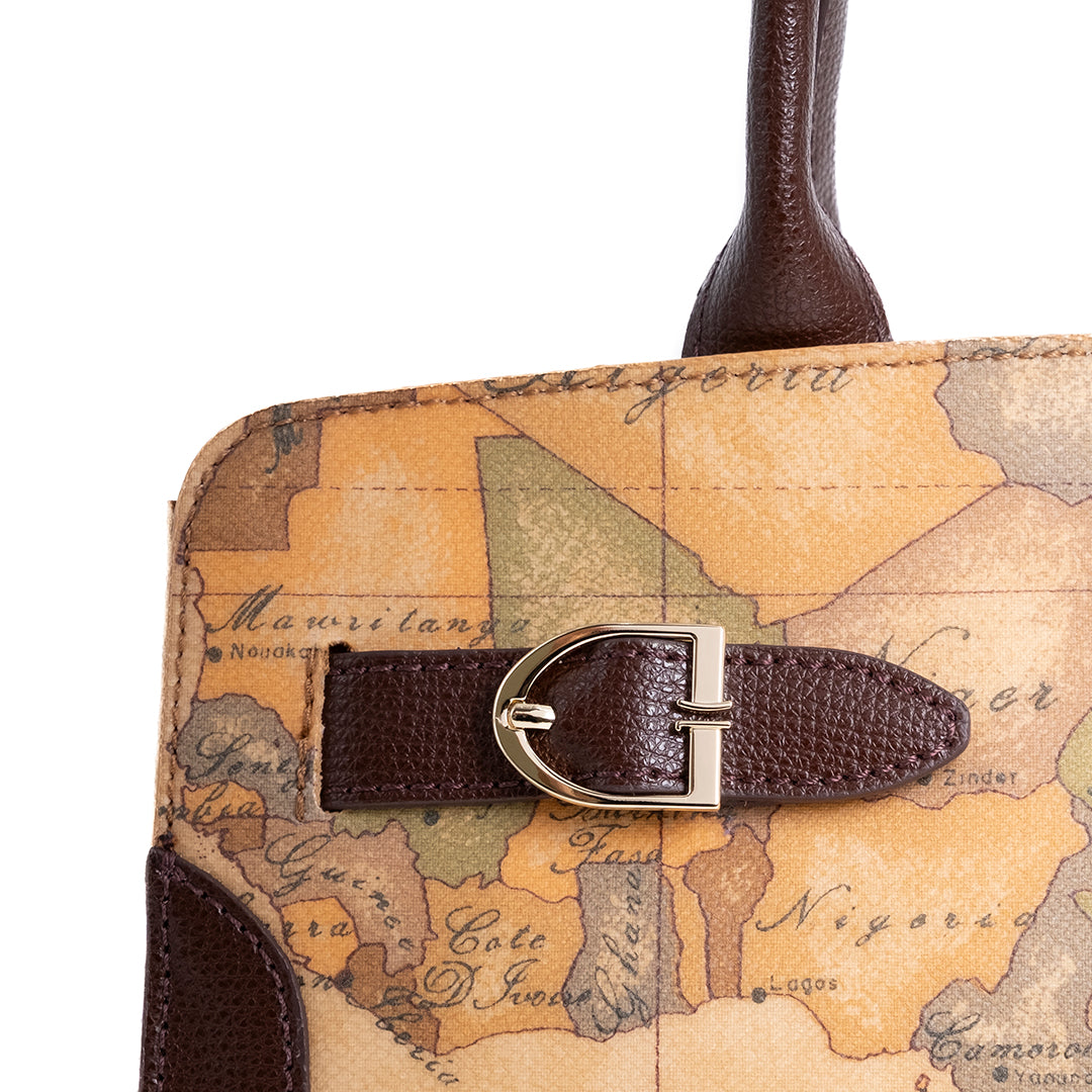 Alviero Martini Prima Classe Borsa a Mano c / Tracolla Mogano
