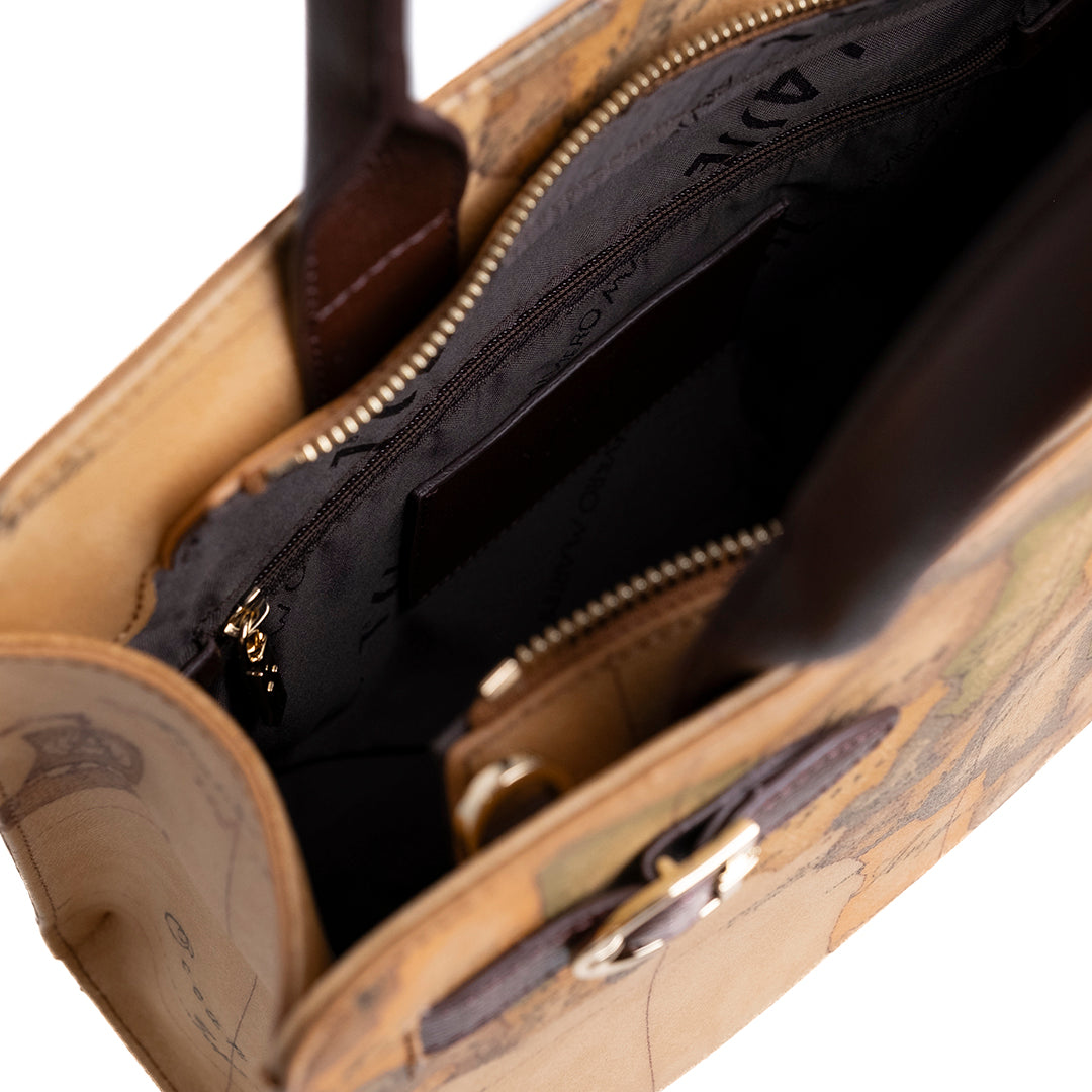 Alviero Martini Prima Classe Borsa a Mano c / Tracolla Mogano