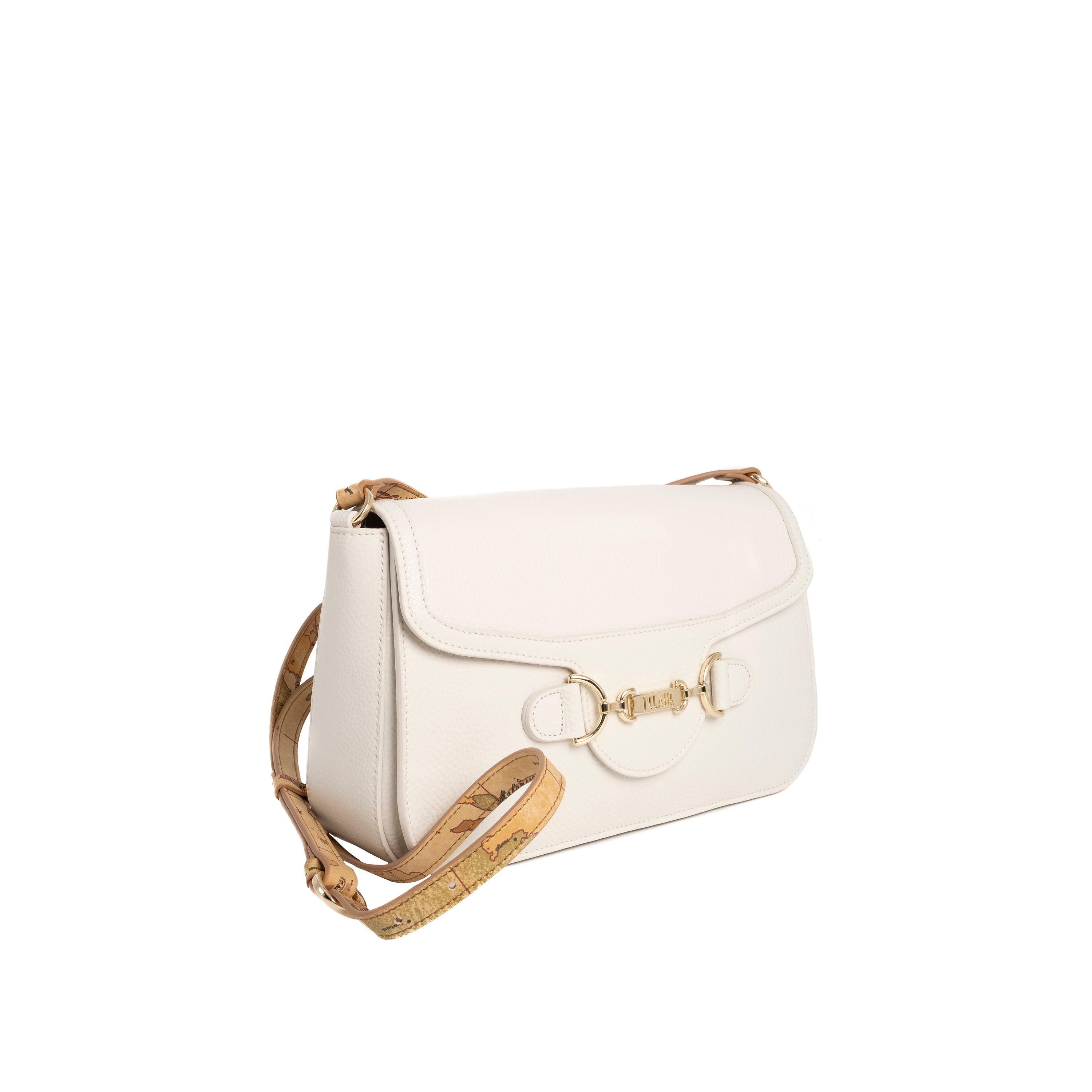 Alviero Martini Prima Classe Tracolla con Patta e Morsetto Avorio