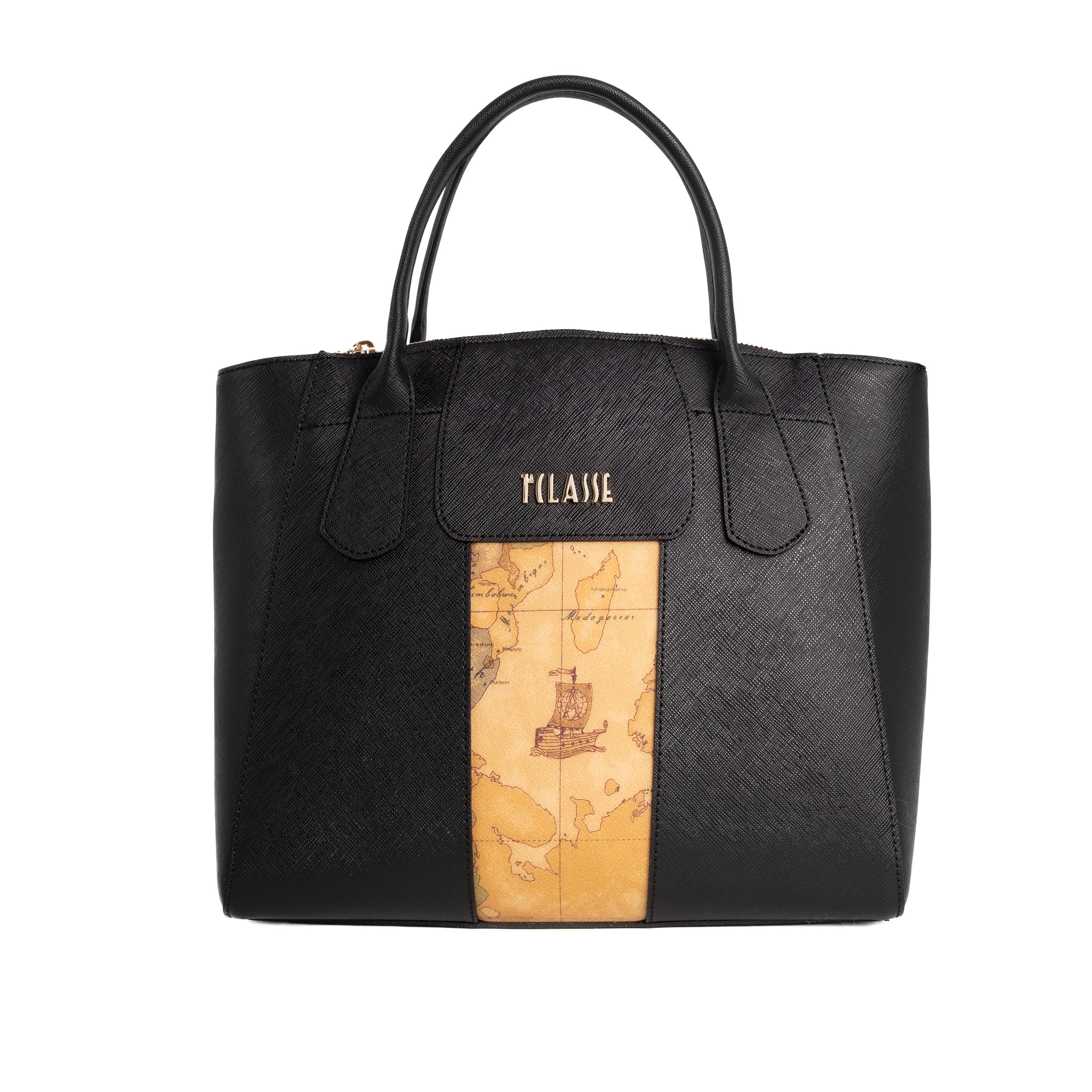 Alviero Martini Prima Classe Borsa a Mano Grande con Tracolla Naturale