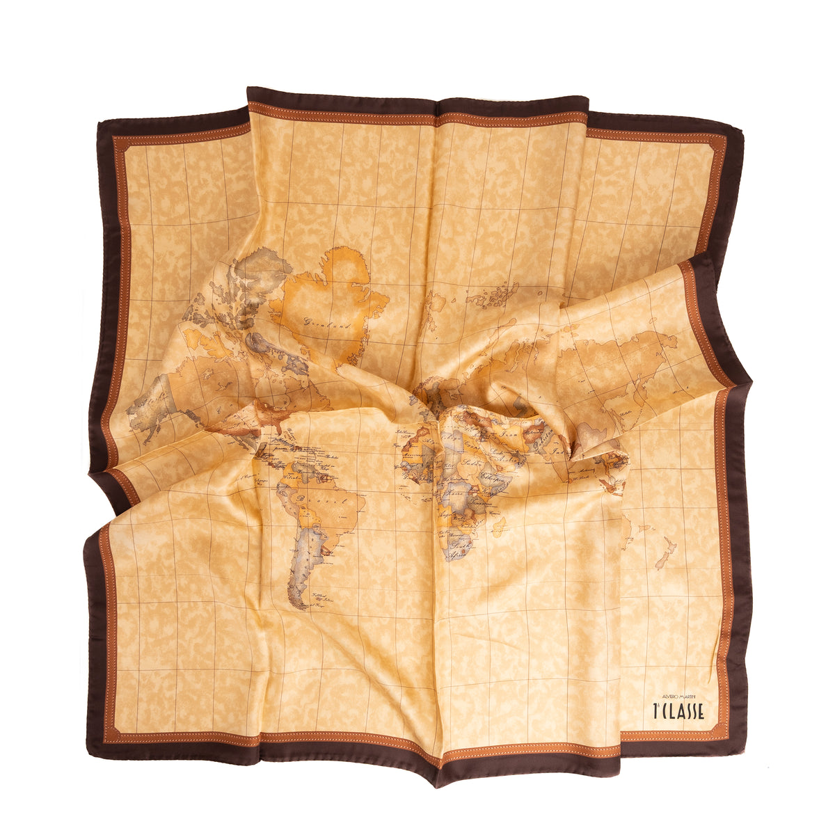 Alviero Martini Prima Classe Foulard Geo Classic Cioccolato (90 x 90 cm)