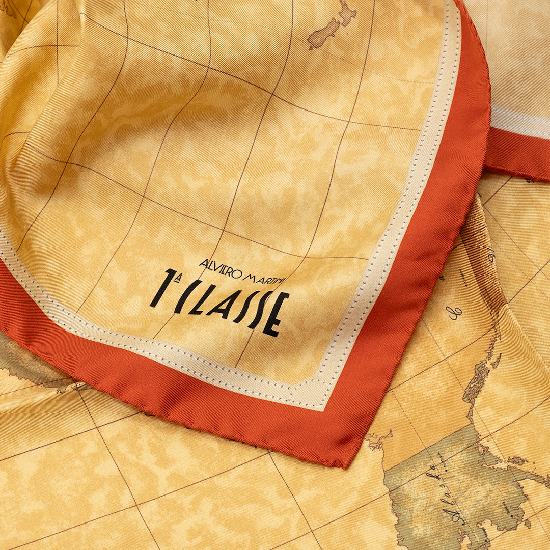 Alviero Martini Prima Classe Foulard Geoclassic Rosso Papavero 70x70 cm
