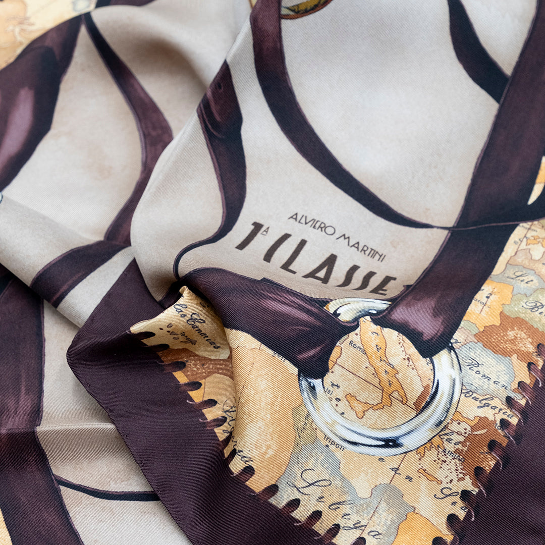 Alviero Martini Prima Classe Foulard Selleria Burgundy (70 x 70 cm)