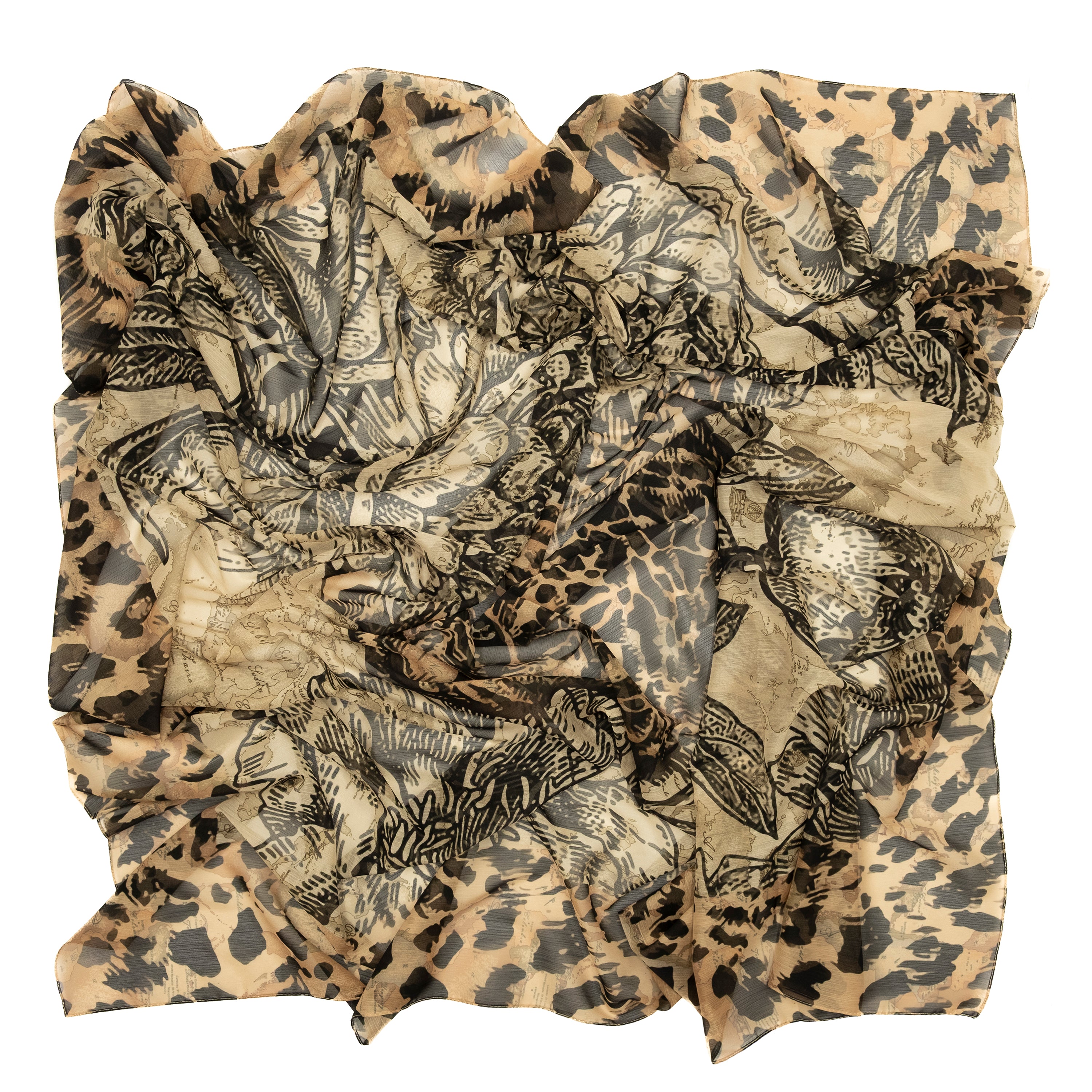 Alviero Martini Prima Classe Pareo Jungle Nero 130x130 cm