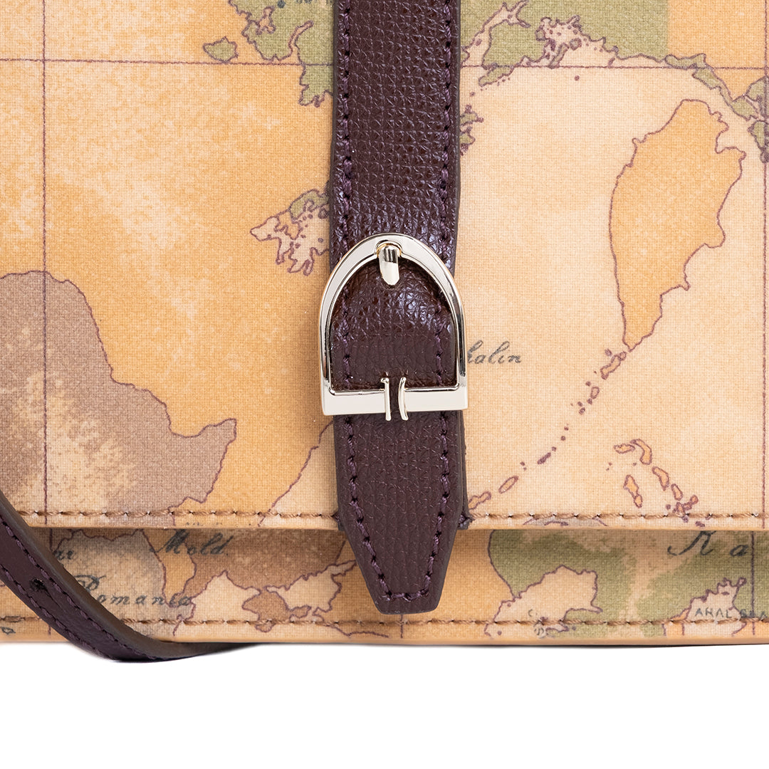 Alviero Martini Prima Classe Pochette Patta e Tracolla Mogano