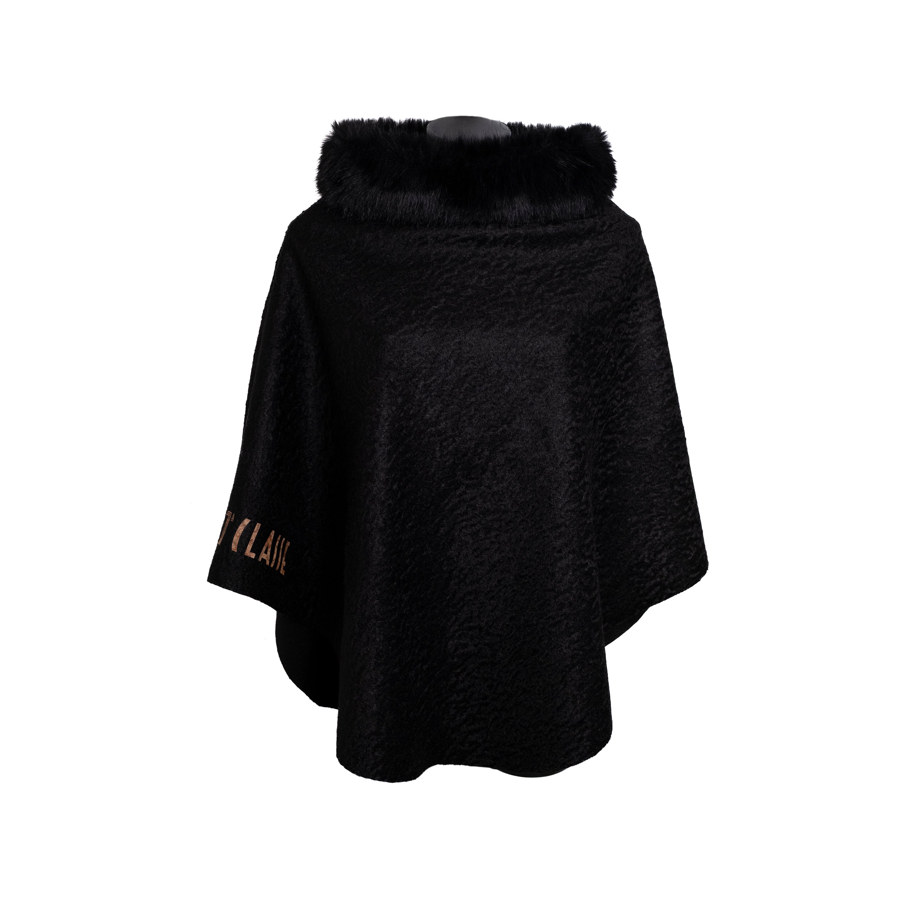 Alviero Martini Prima Classe Poncho Ecofur Nero