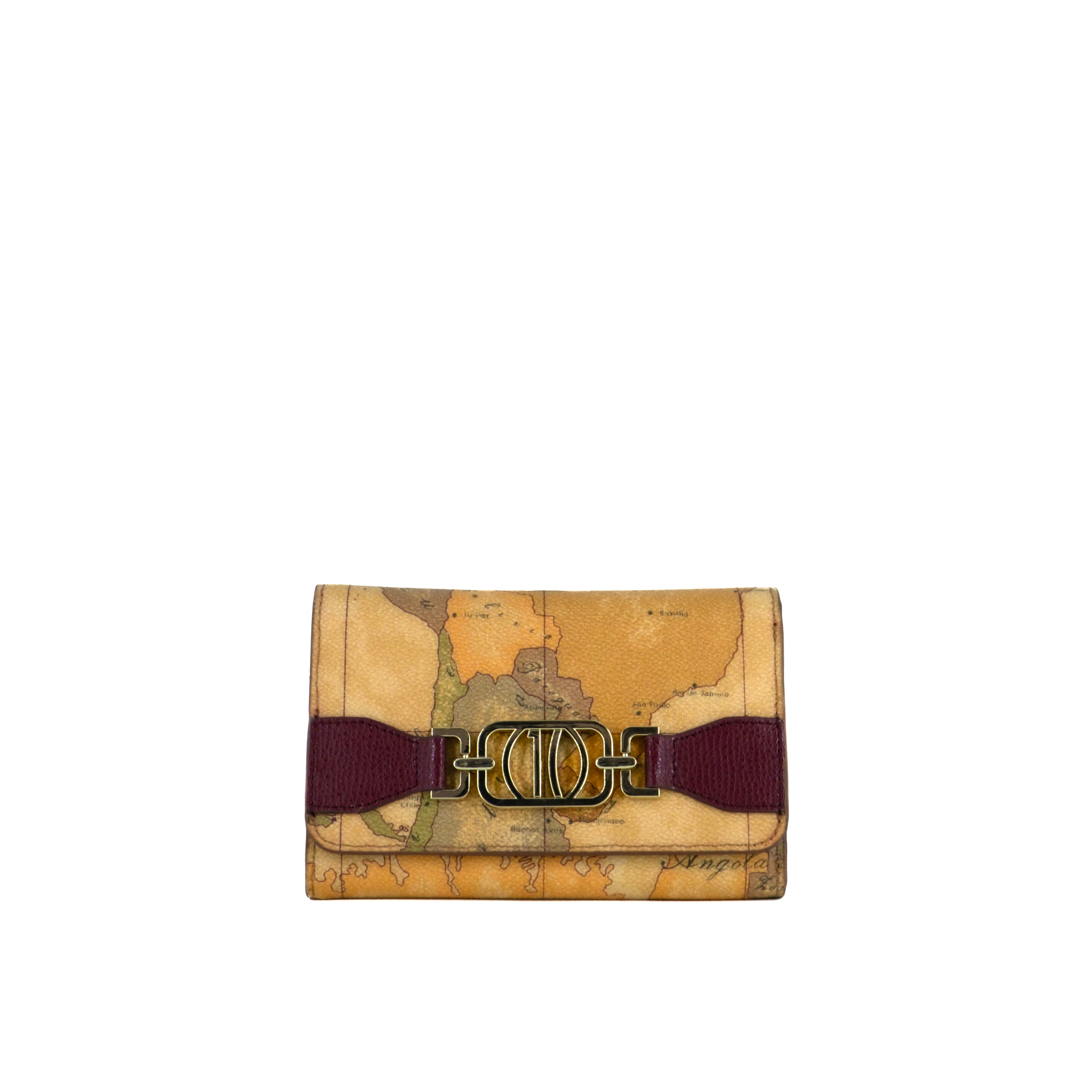 Alviero Martini Prima Classe Portafoglio Trifold porta carte "Geo Destiny" Cabernet