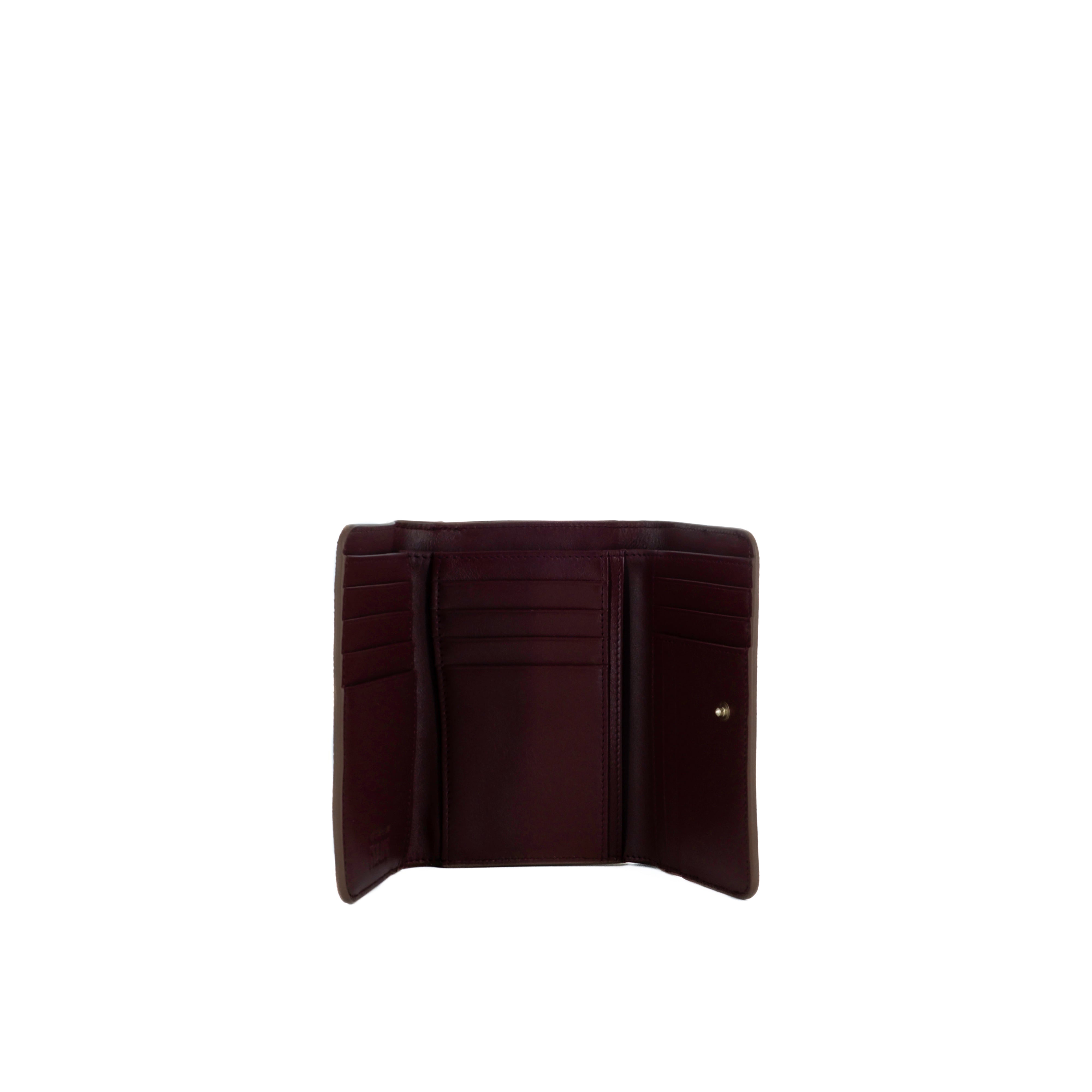 Alviero Martini Prima Classe Portafoglio Trifold porta carte "Geo Destiny" Cabernet
