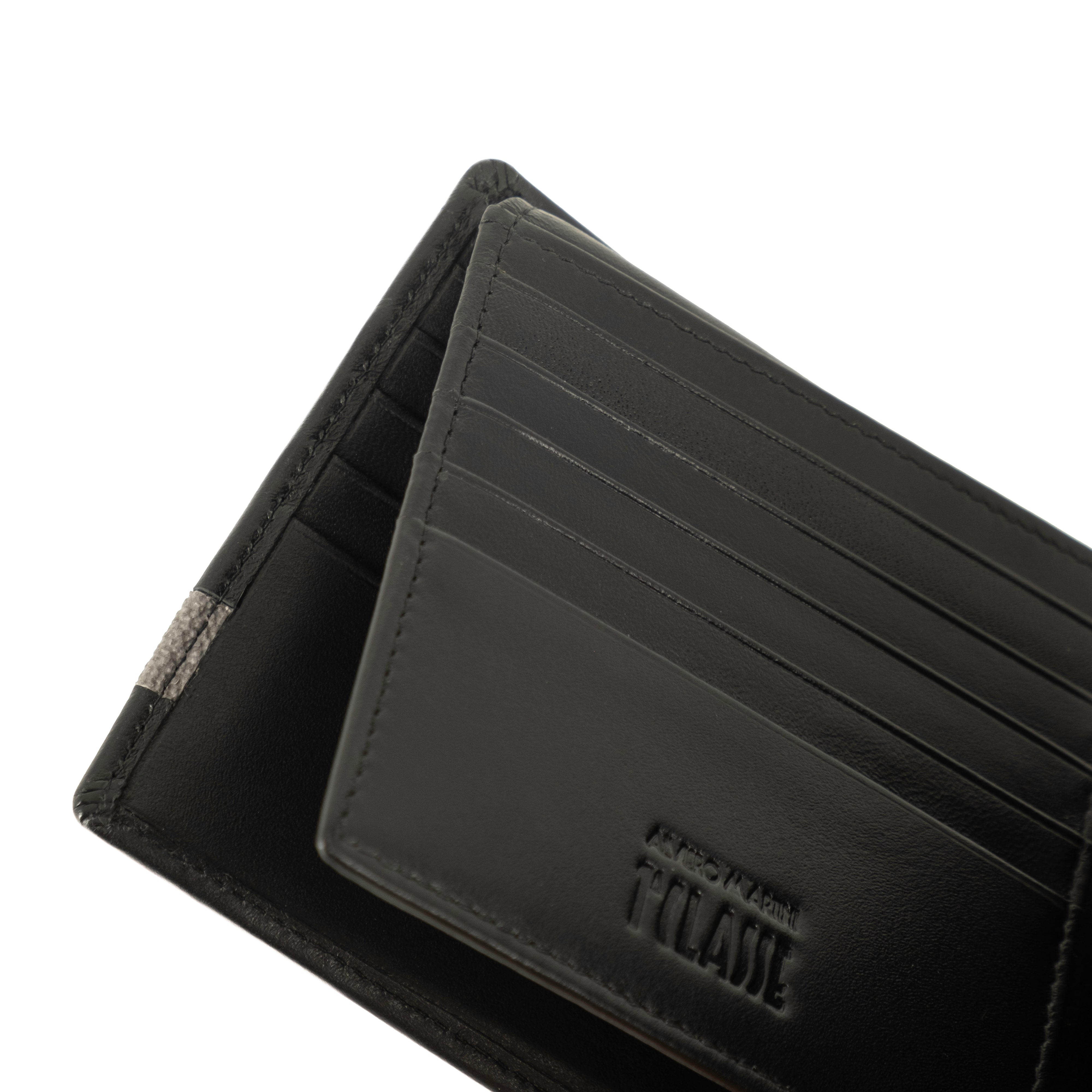 Alviero Martini Prima Classe Portafoglio Uomo Medio con Portamonete Asfalto