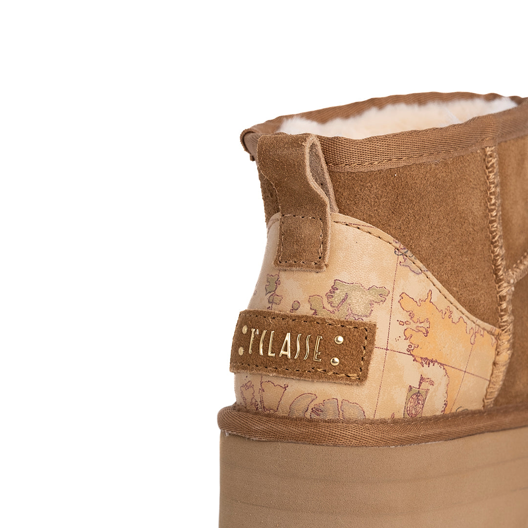 Alviero Martini Prima Classa Stivaletto Imbottito Tronchetto Naturale