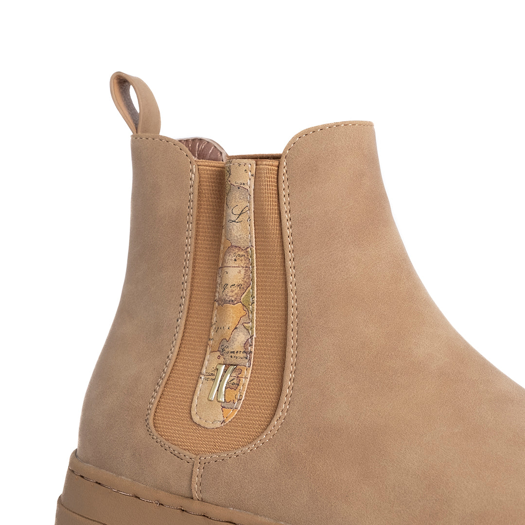 Alviero Martini Prima Classe Stivaletto Beatles Fondo Gomma Beige