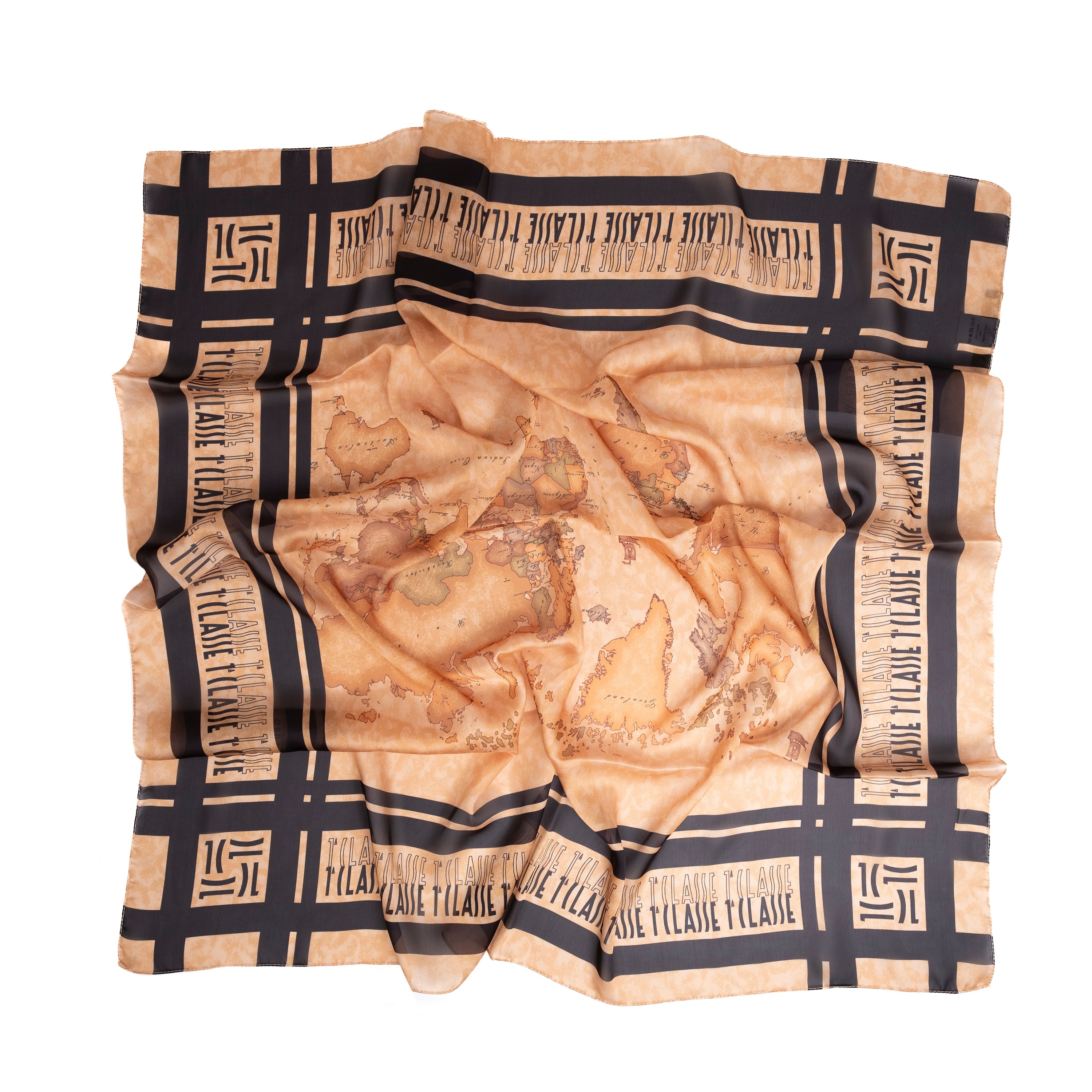 Alviero Martini Prima Classe Foulard con Logo (90 x 90 cm) Nero