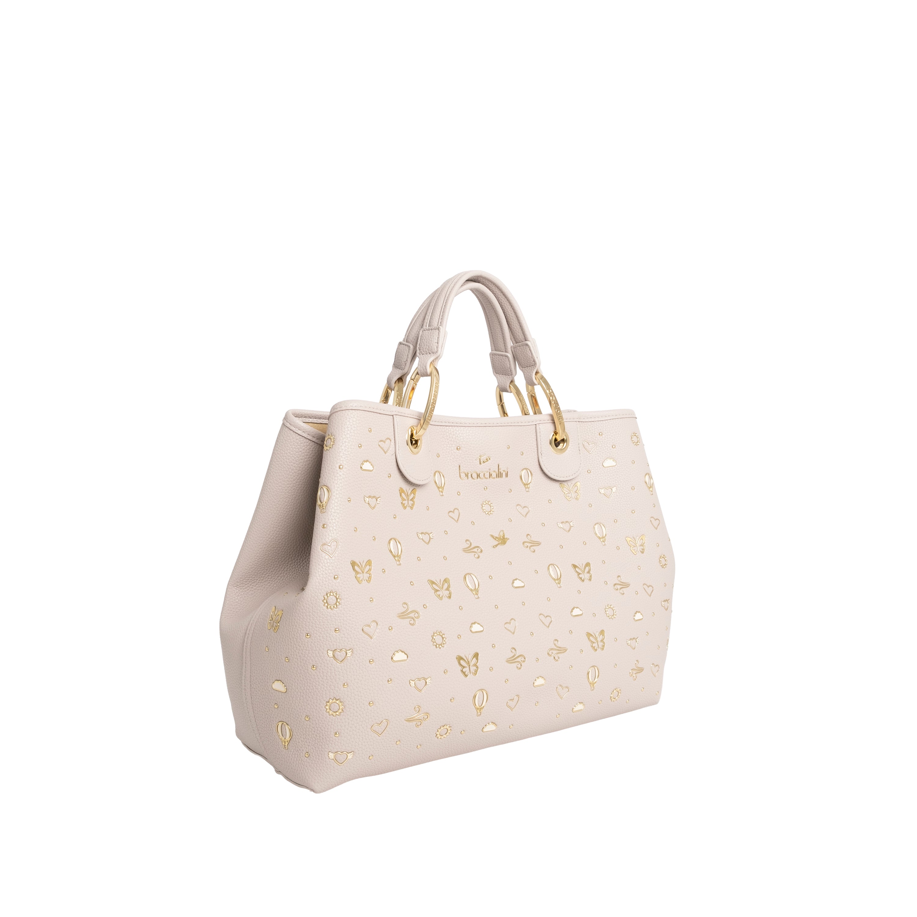 Braccialini Borsa a Mano Beth Strass Grigio