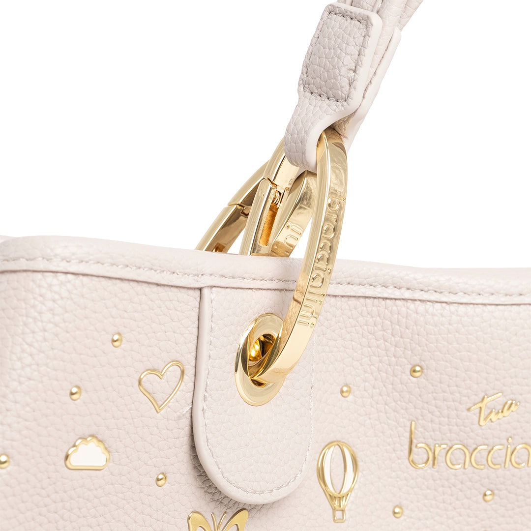 Braccialini Borsa a Mano Beth Strass Grigio