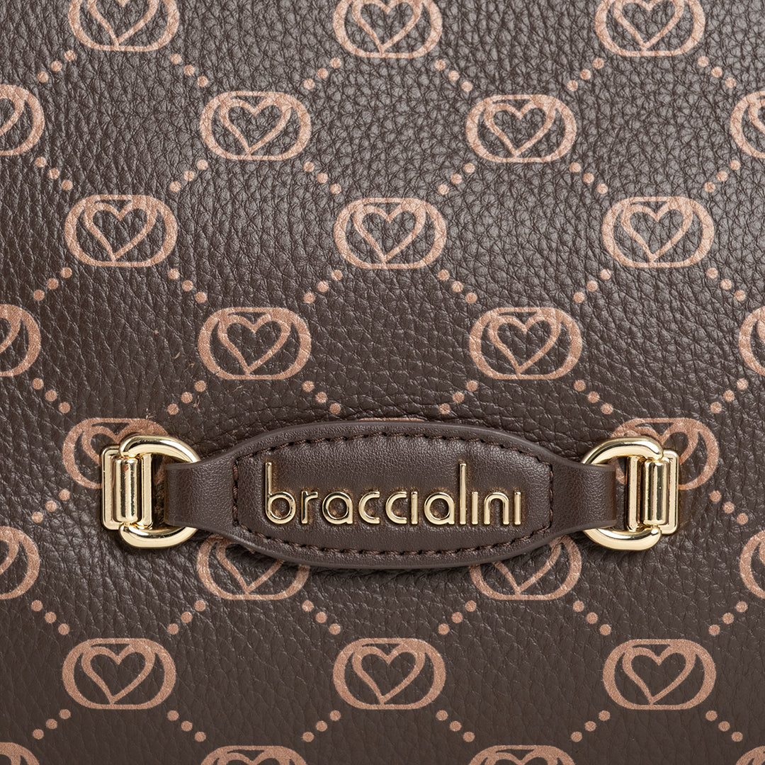 Braccialini Borsa Donna Grande Monogram Marrone