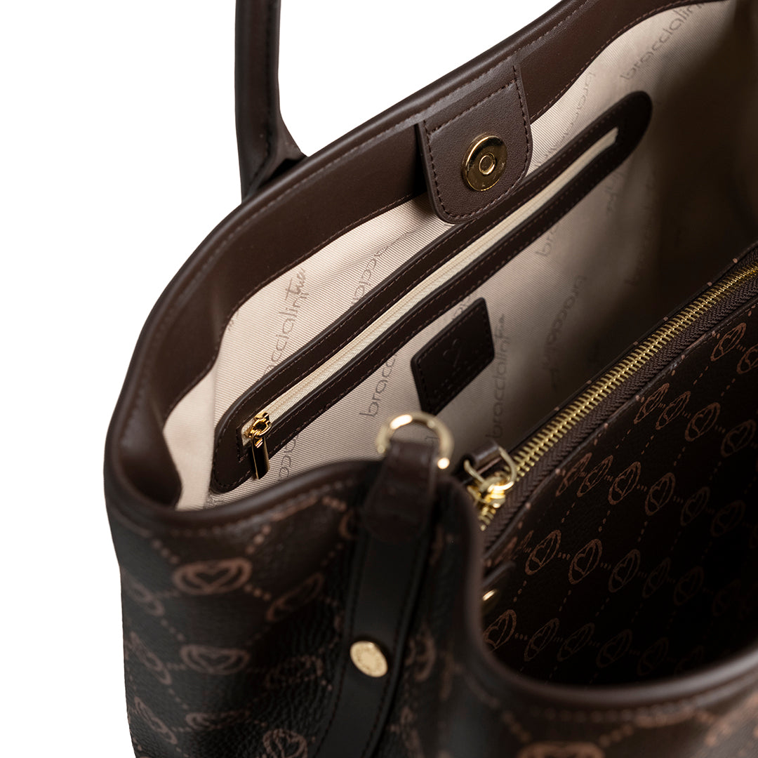 Braccialini Borsa Donna Piccola Monogram Marrone