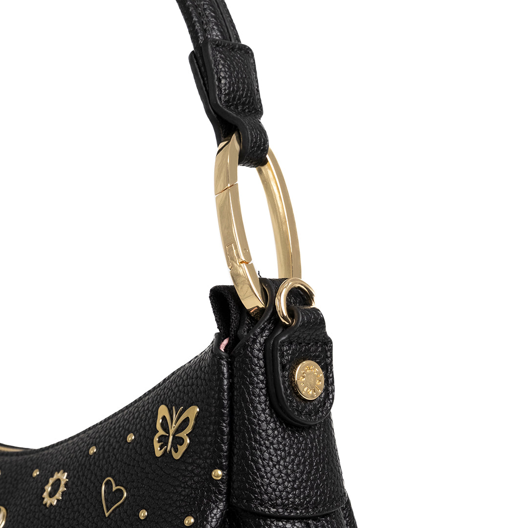 Braccialini Borsa a Spalla Beth Strass Nero