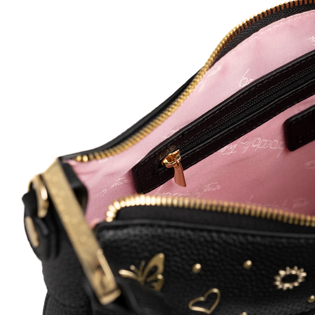 Braccialini Borsa a Spalla Beth Strass Nero