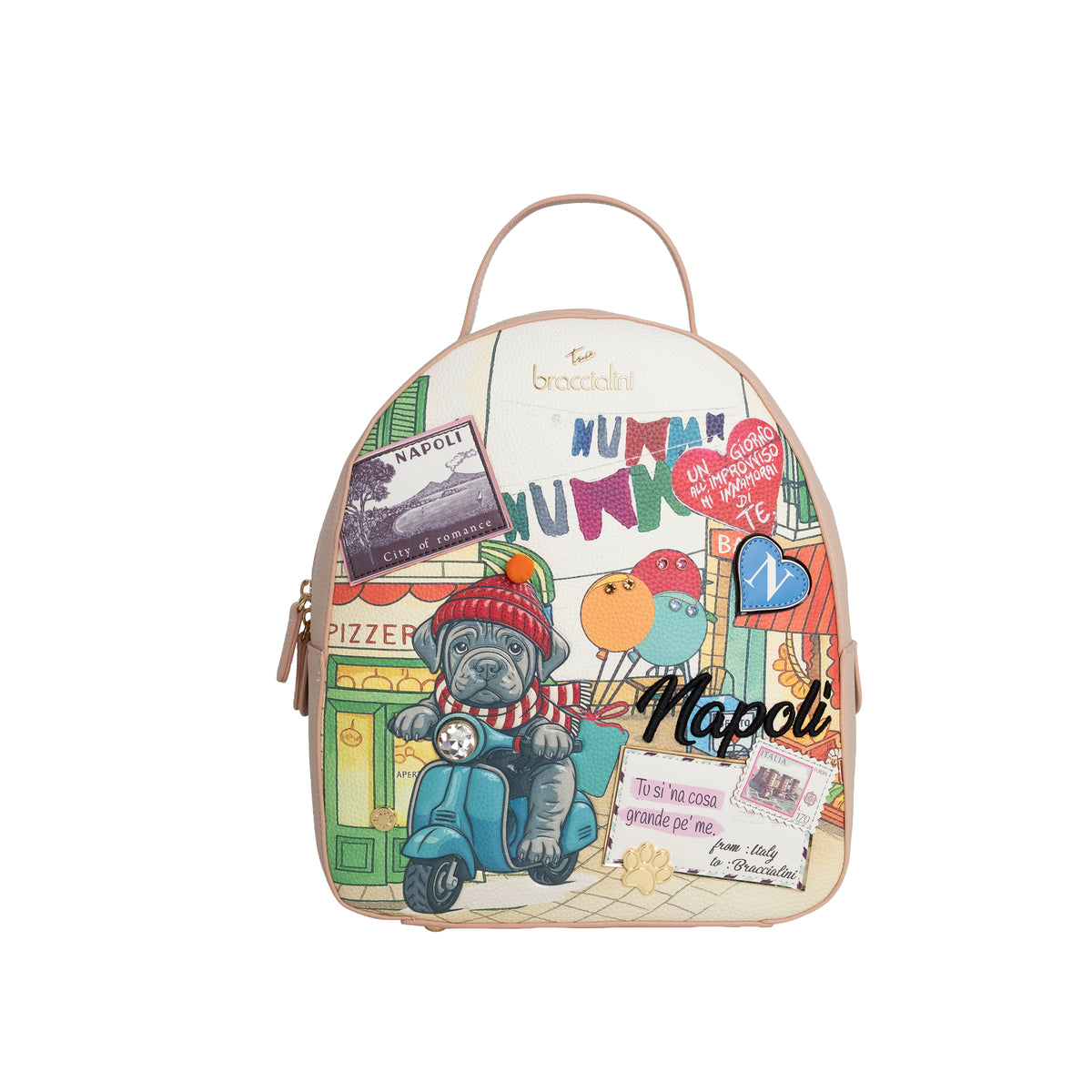 Braccialini Zaino Cartoline Multicolor Napoli