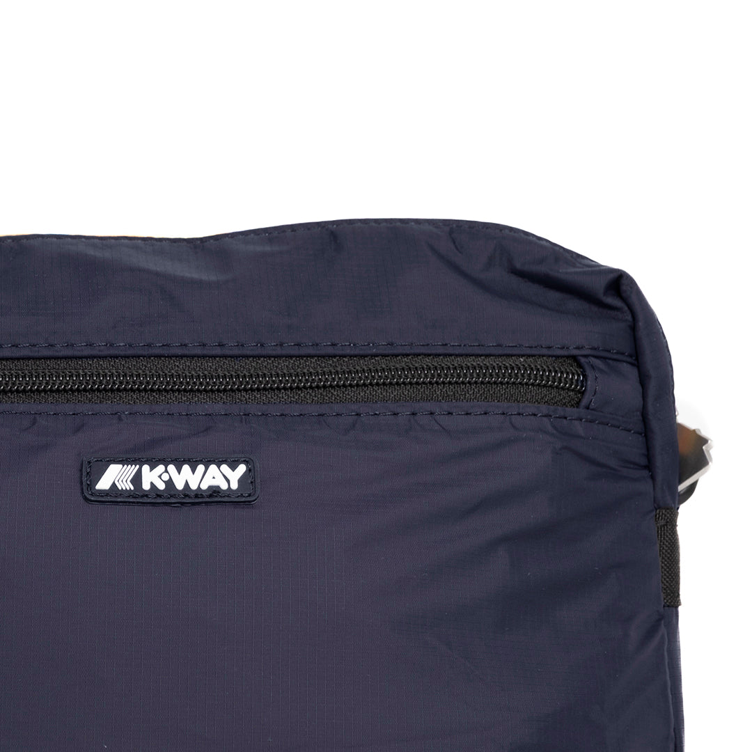 K-Way Moire Umhängetasche Dunkelblau