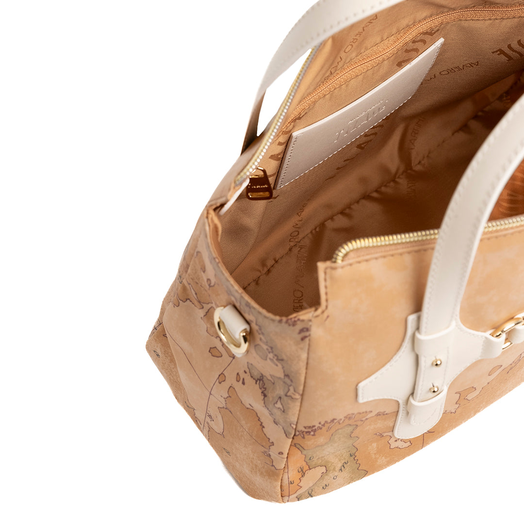 Alviero Martini Prima Classe Borsa a Mano con Tracolla Avorio