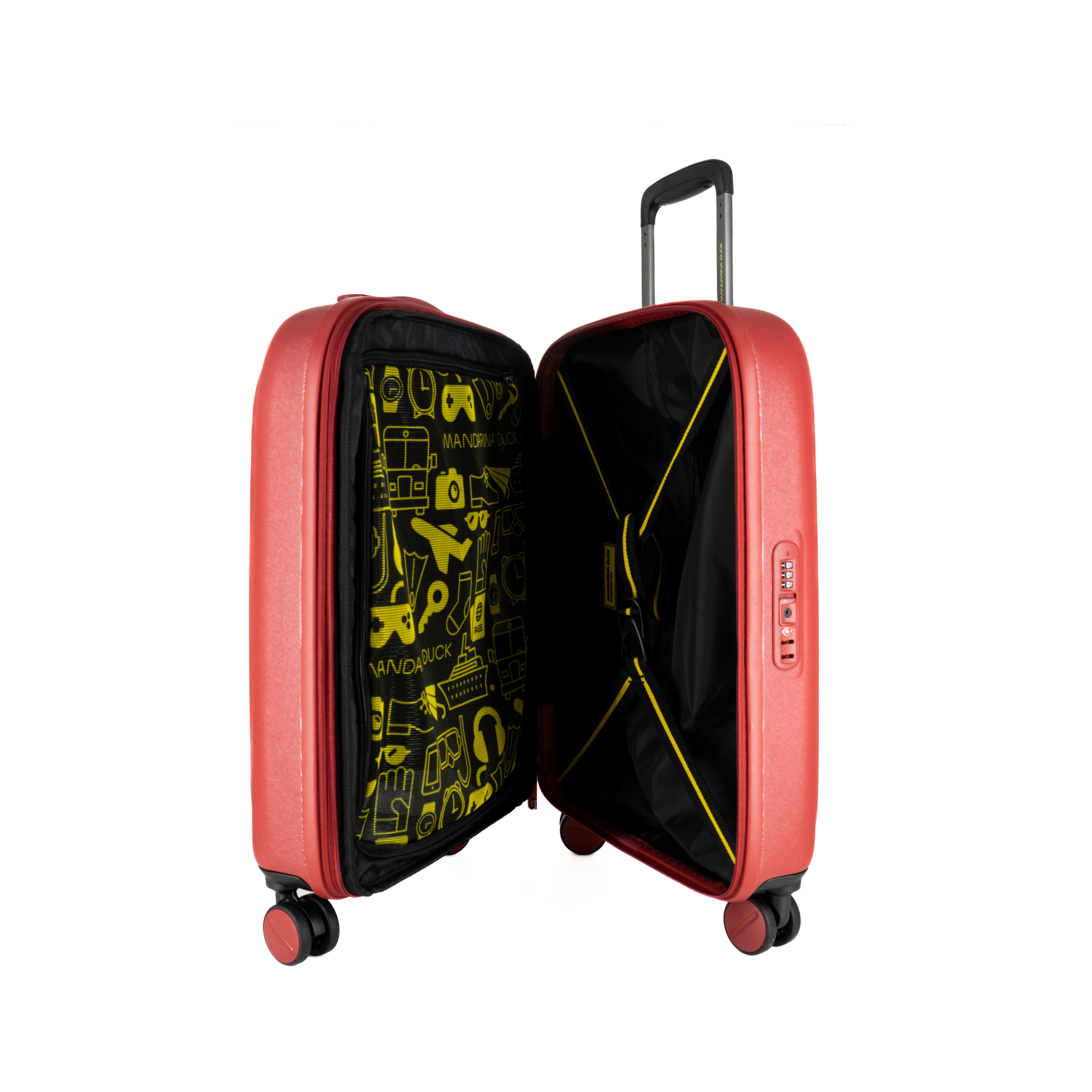 Mandarina Duck Trolley Cabin "Global" Espandibile con Logo Duck Rosso Minerale (32,5/36,5 l)