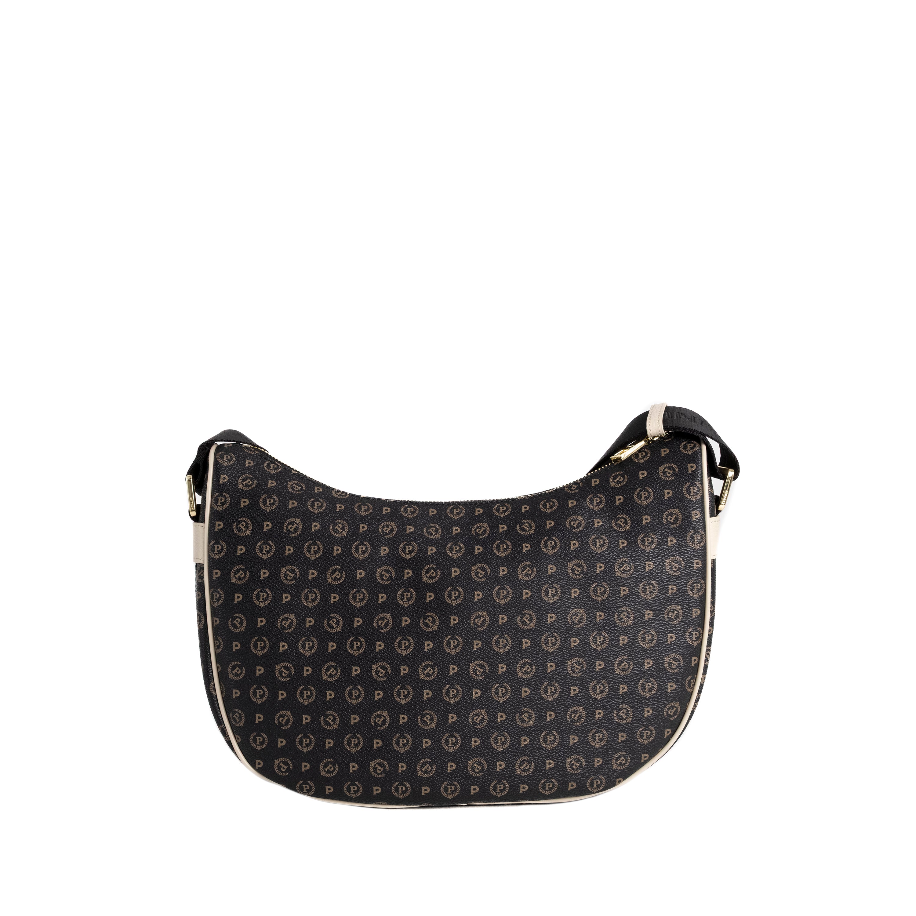 Pollini Borsa a Spalla Heritage Hobo Nero e Avorio