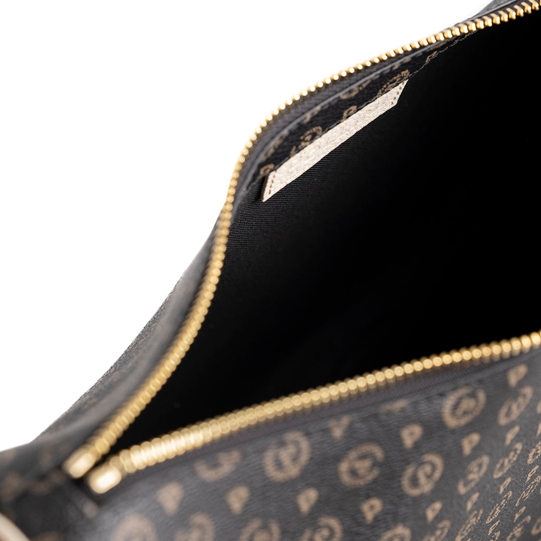 Pollini Borsa a Spalla Heritage Hobo Nero e Avorio