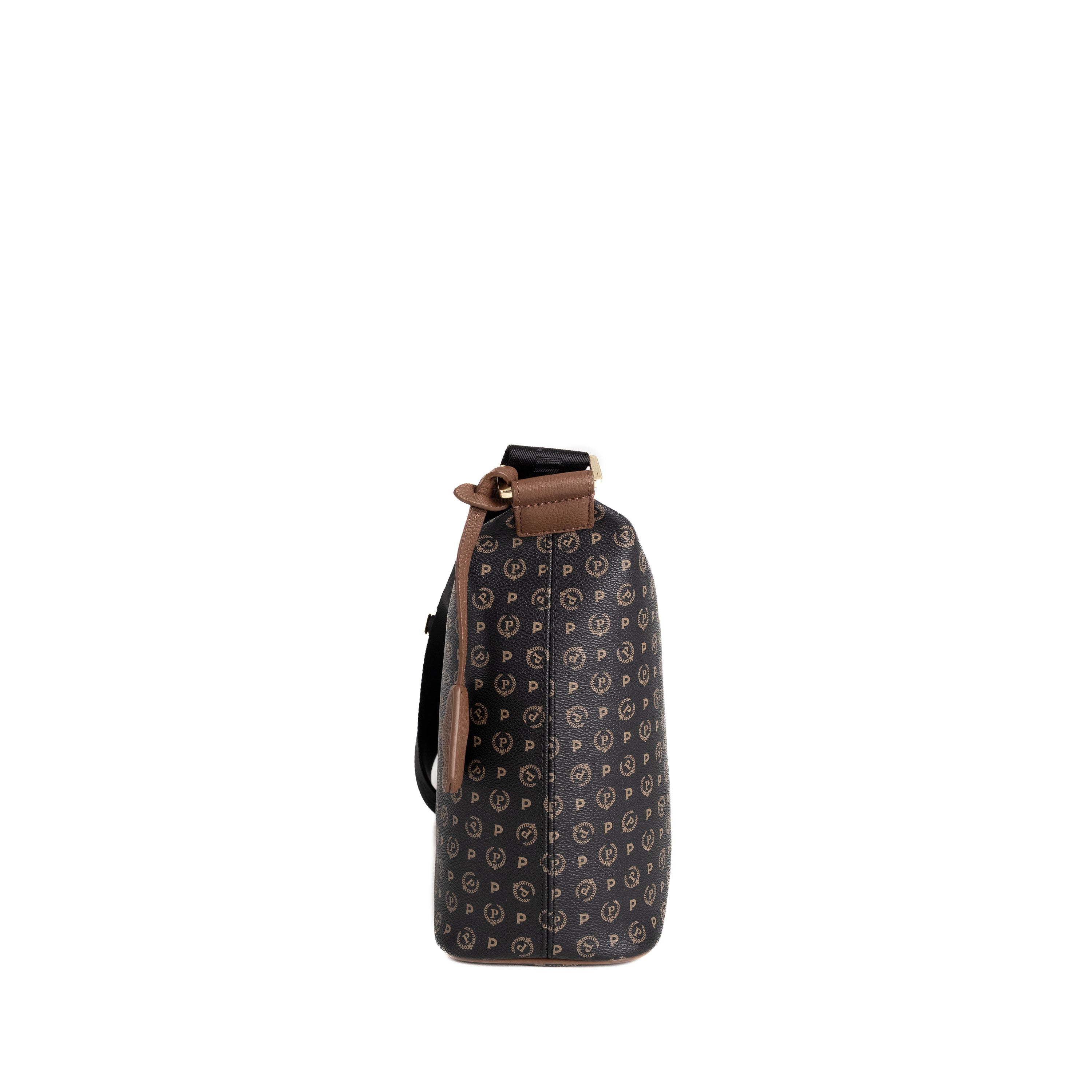Pollini Borsa a Spalla Heritage Nero e Marrone