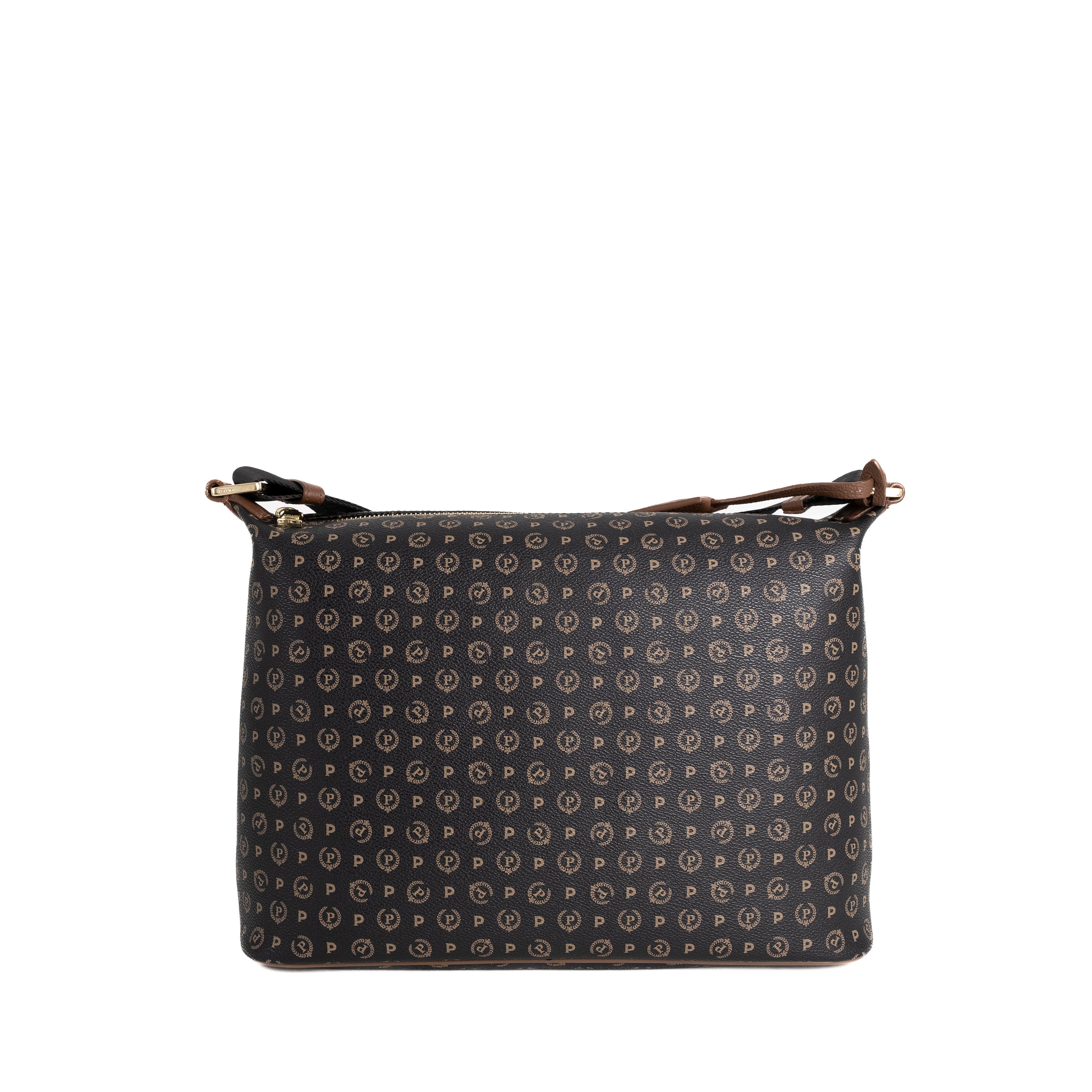 Pollini Borsa a Spalla Heritage Nero e Marrone