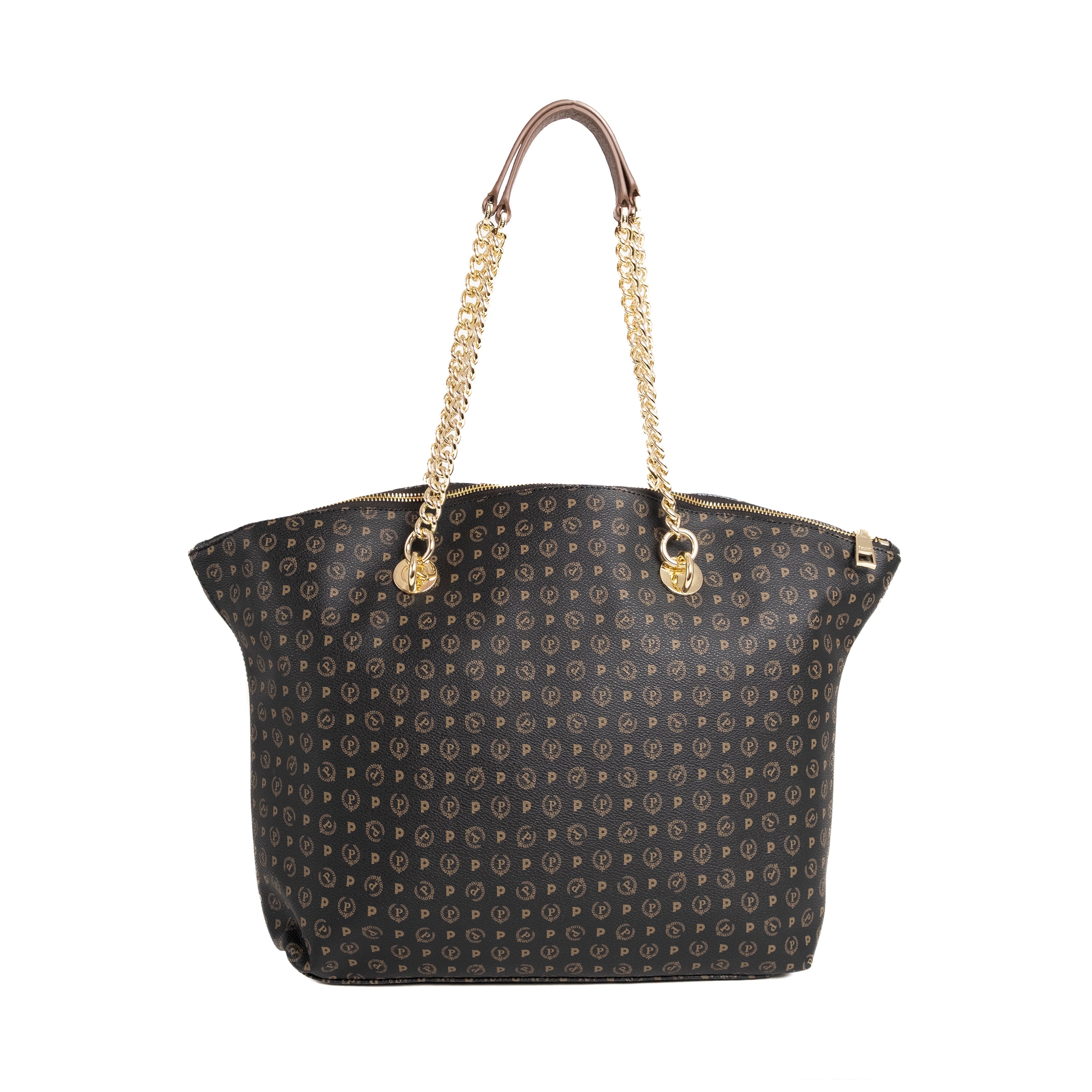 Pollini Borsa a Spalla Heritage Nero e Marrone