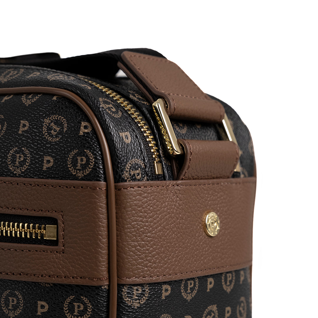 Pollini Borsa a Tracolla Heritage Nero e Marrone