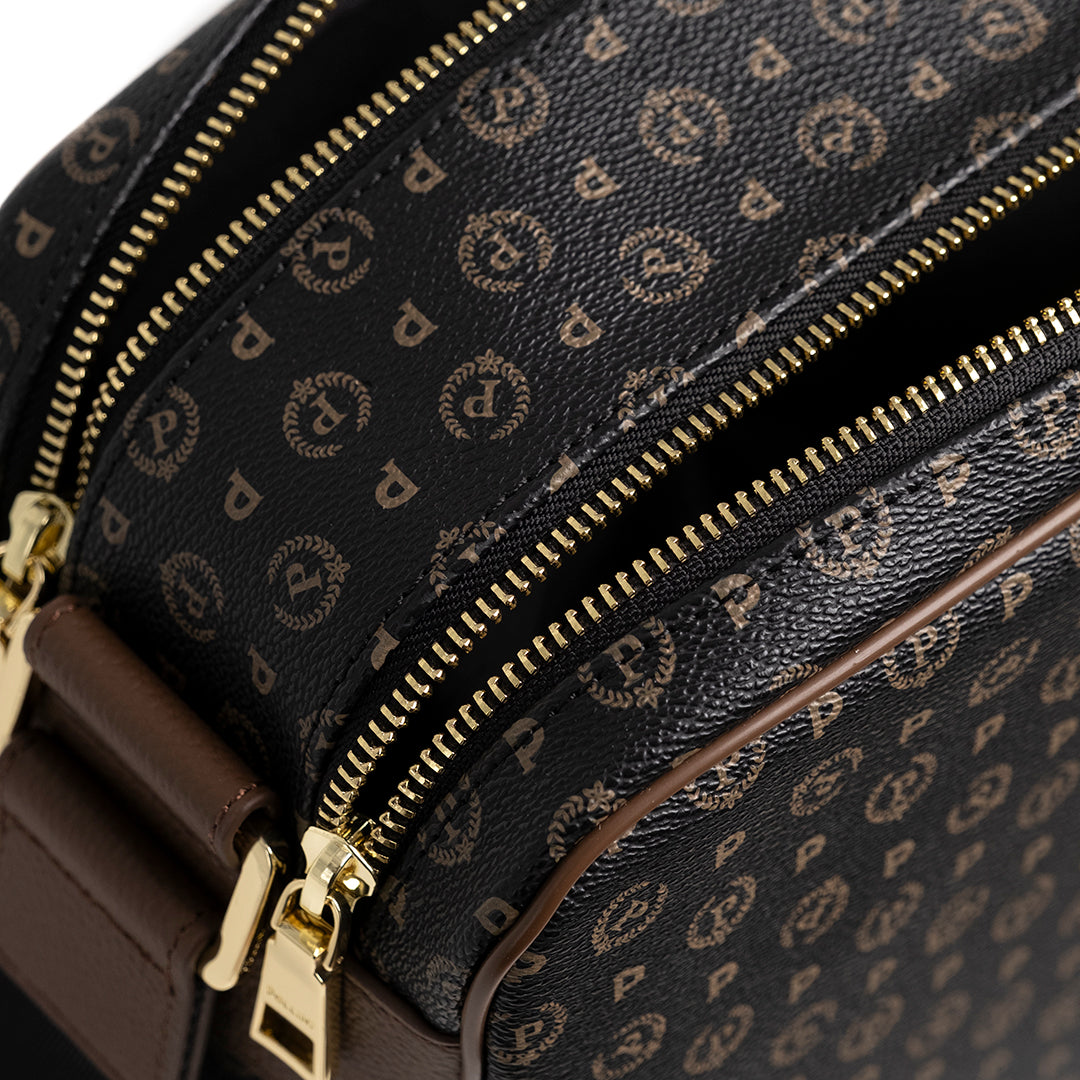Pollini Borsa a Tracolla Heritage Nero e Marrone