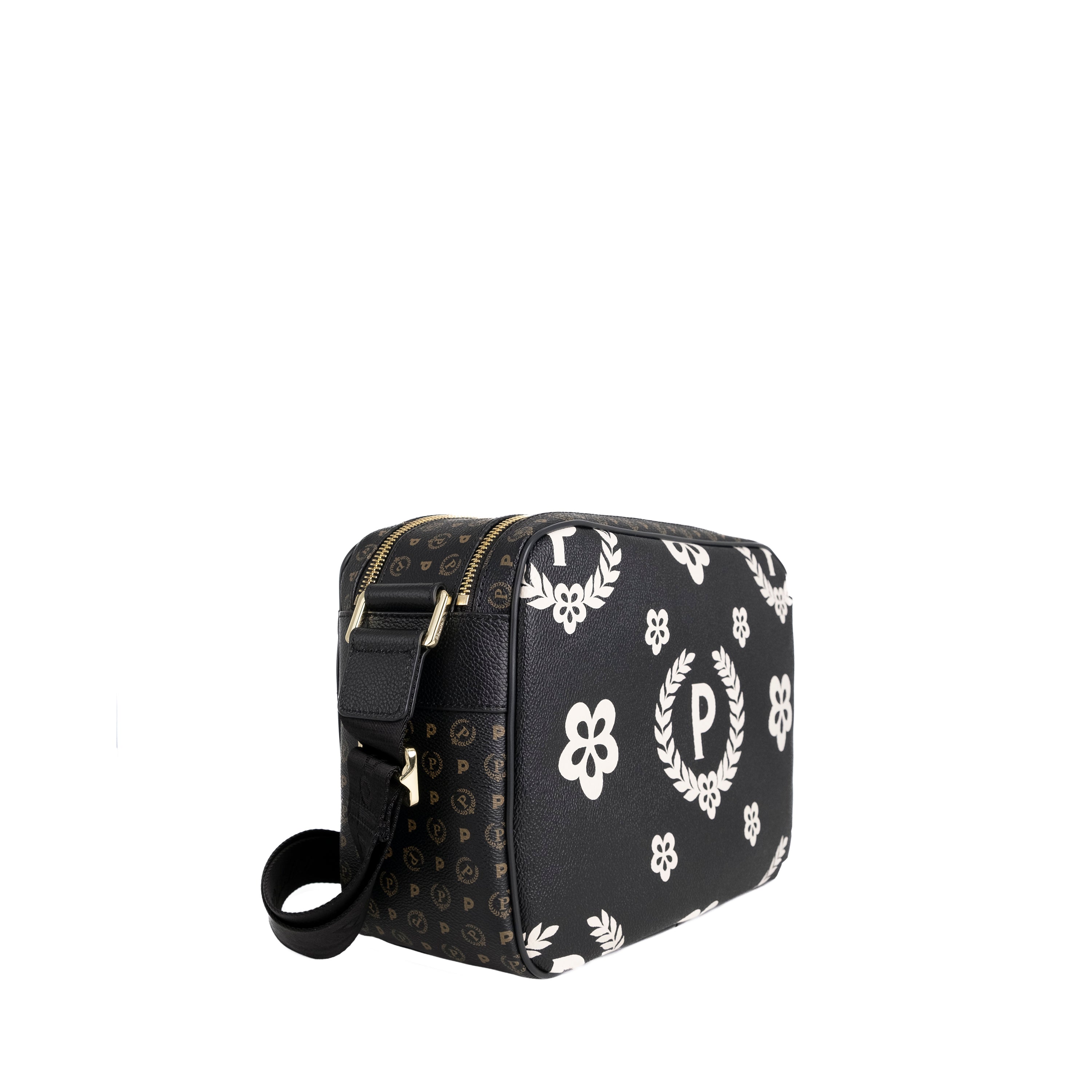 Pollini Borsa a Tracolla Heritage con Logo Nero