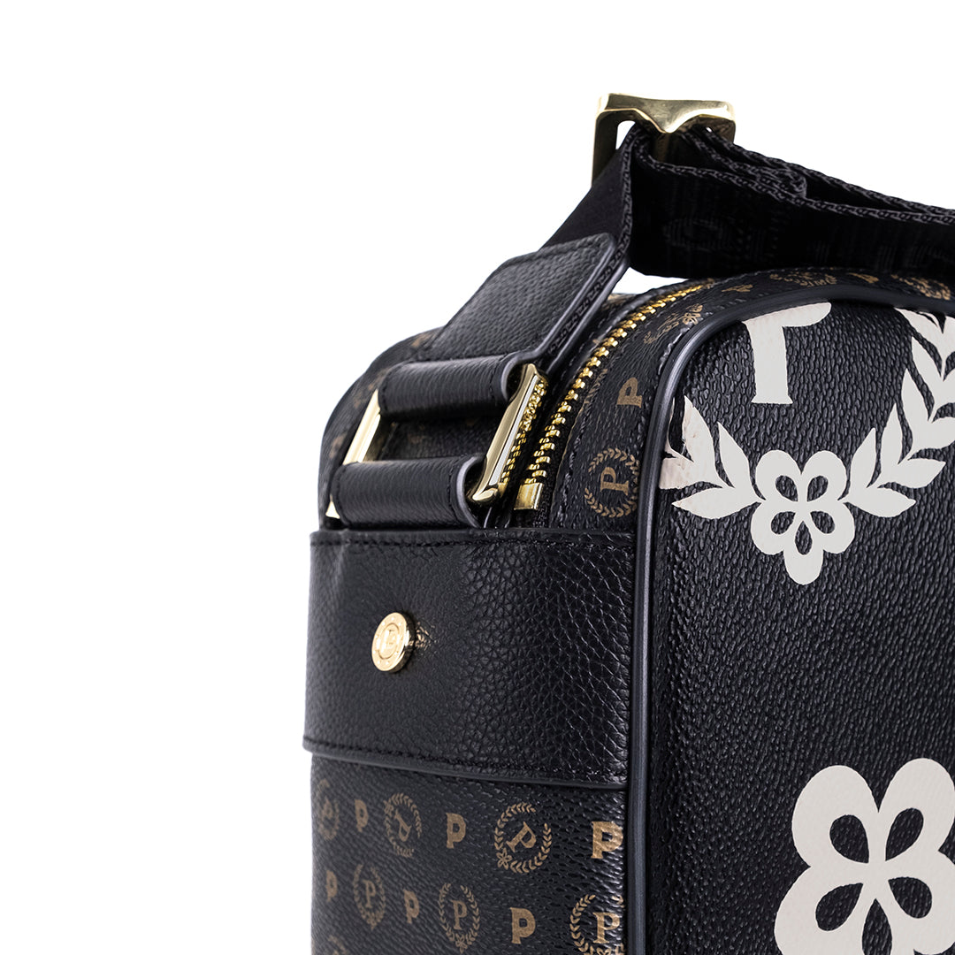 Pollini Borsa a Tracolla Heritage con Logo Nero