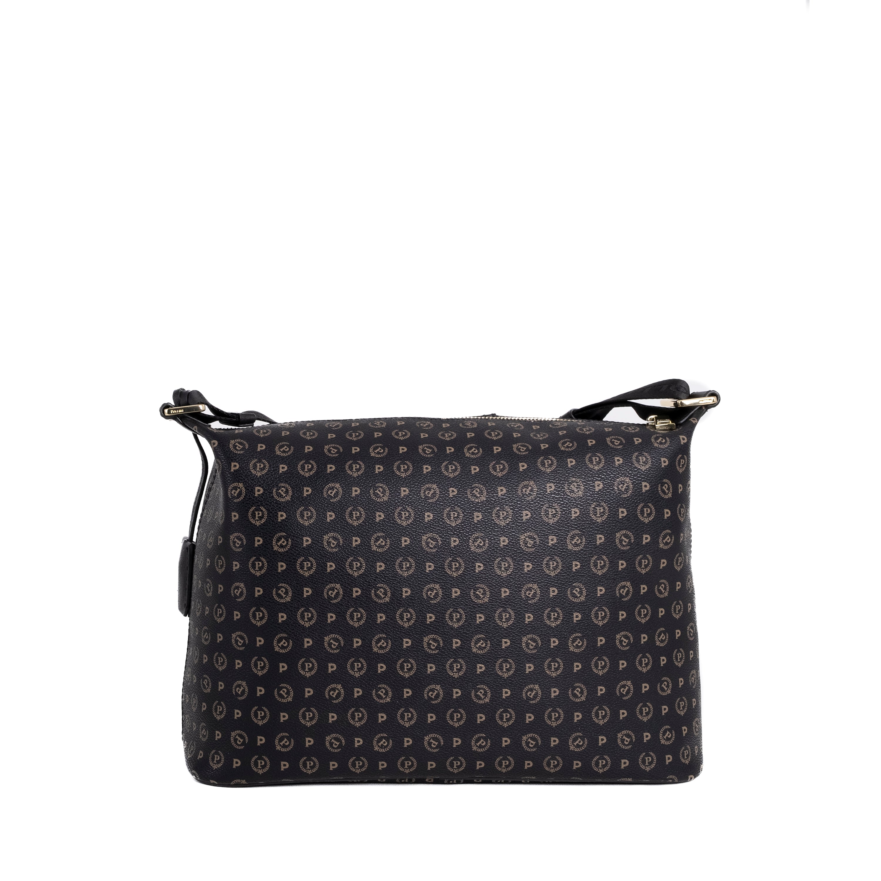 Pollini Borsa Tracolla 70°Anniversario Stampa Logo All Over Heritage Nero