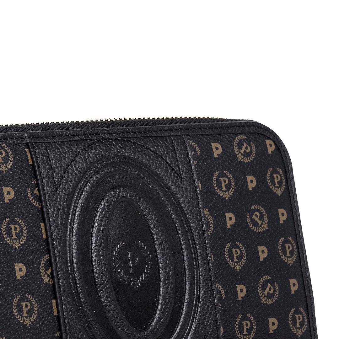 Pollini Portafoglio Donna Zip Around 70° Anniversario Nero