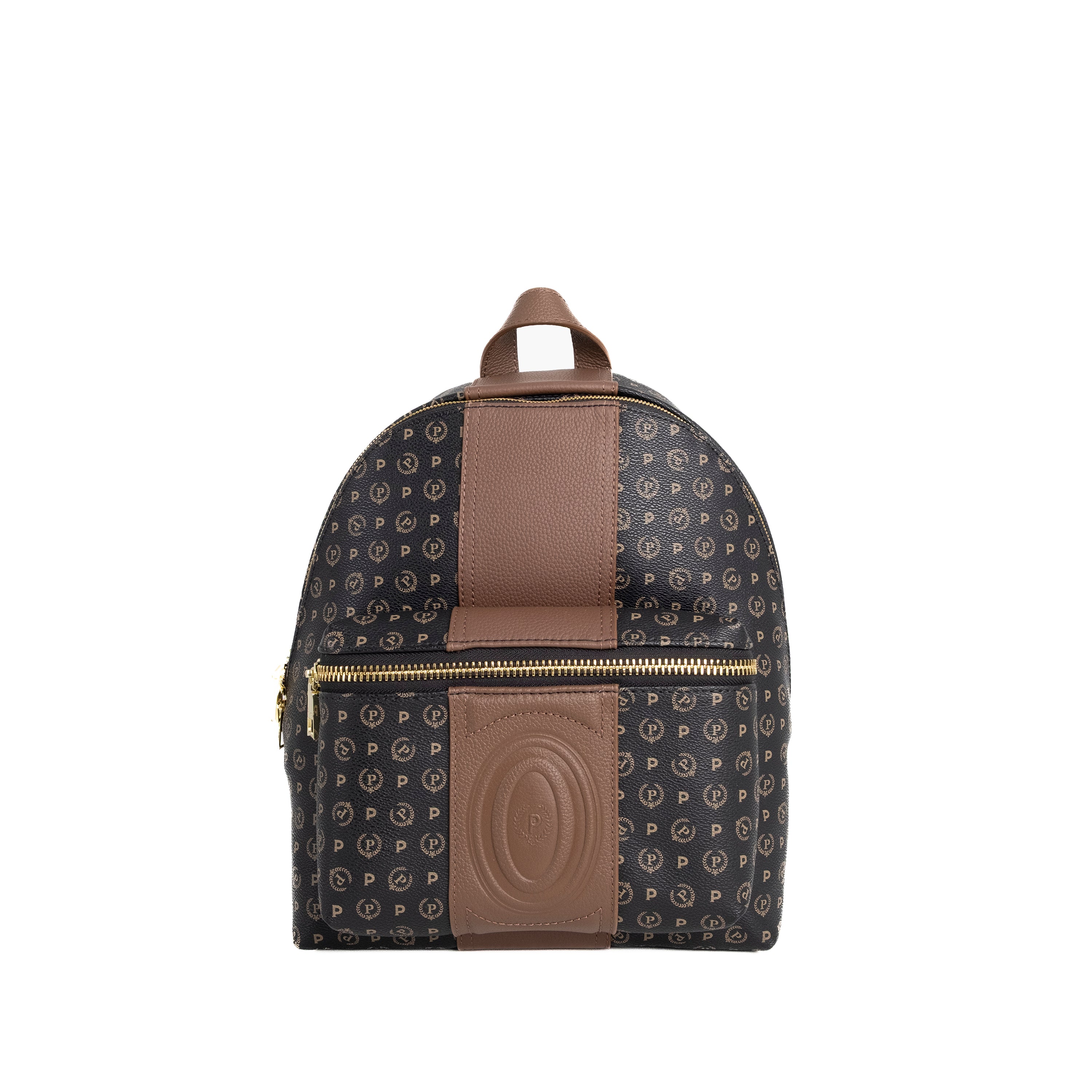 Pollini Zaino Heritage con Stampa 70° Anniversario Nero e Marrone