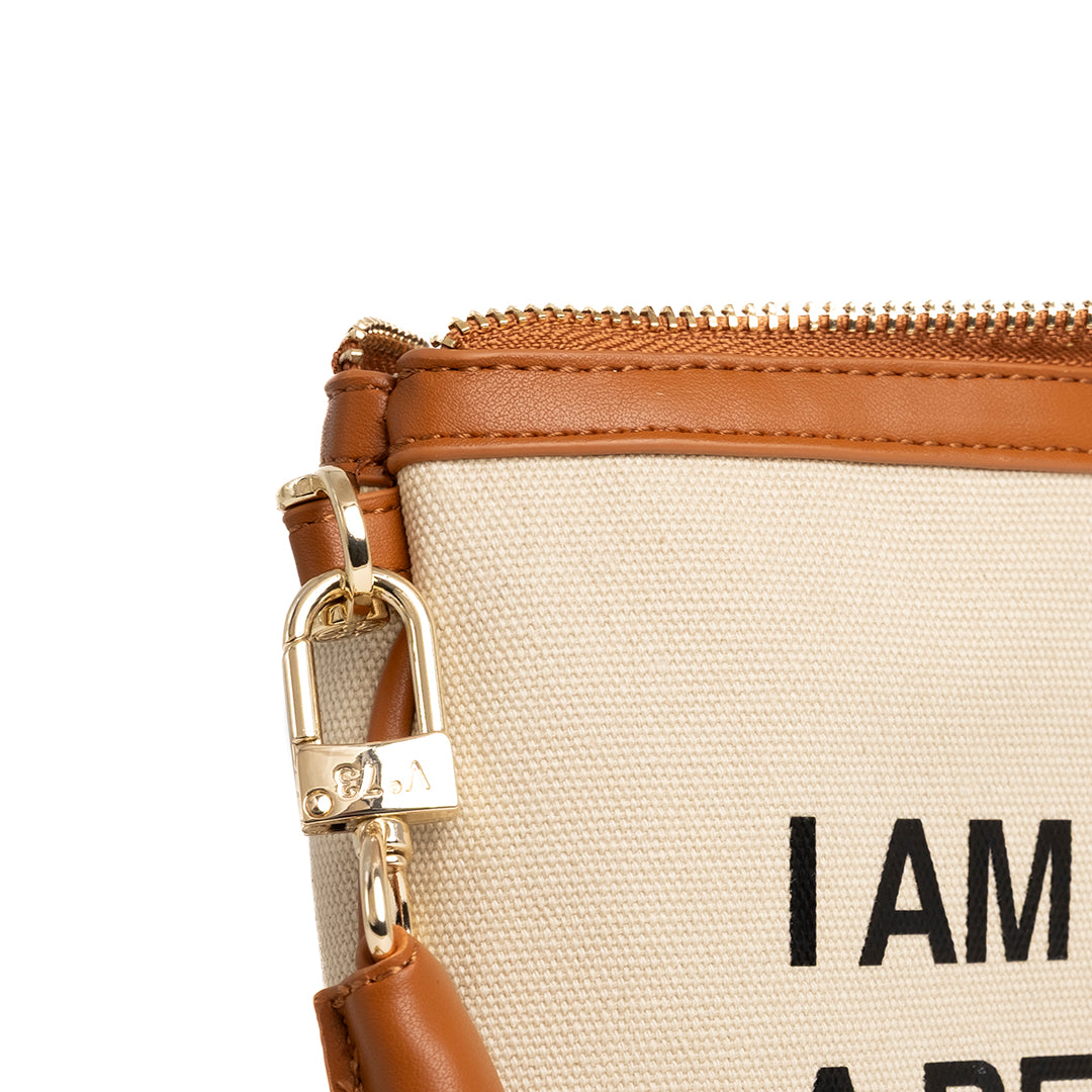 V73 Pochette Responsible Off White/Cuoio