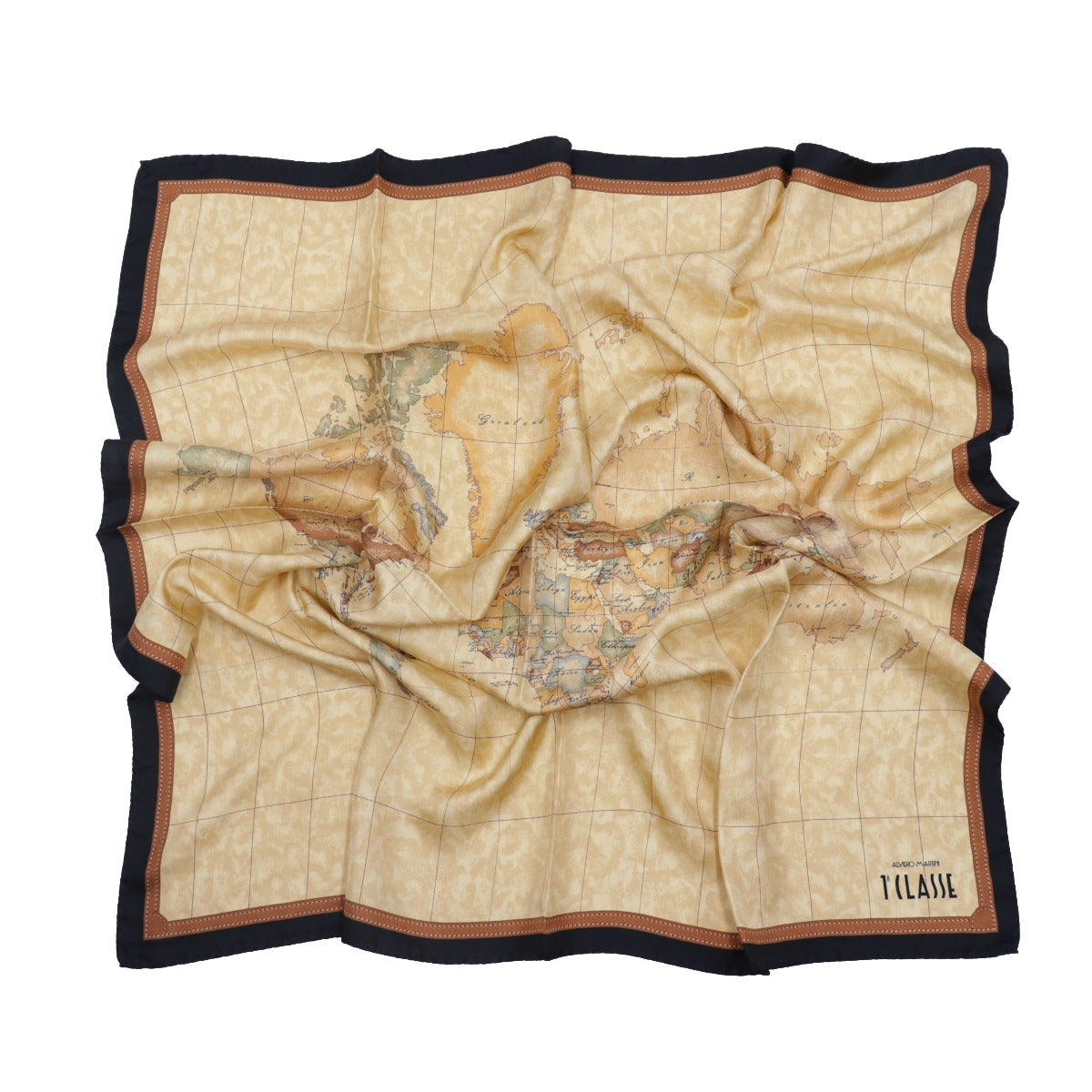 Alviero Martini Prima Classe Foulard Seta Geo Classic 90 x 90 cm Nero