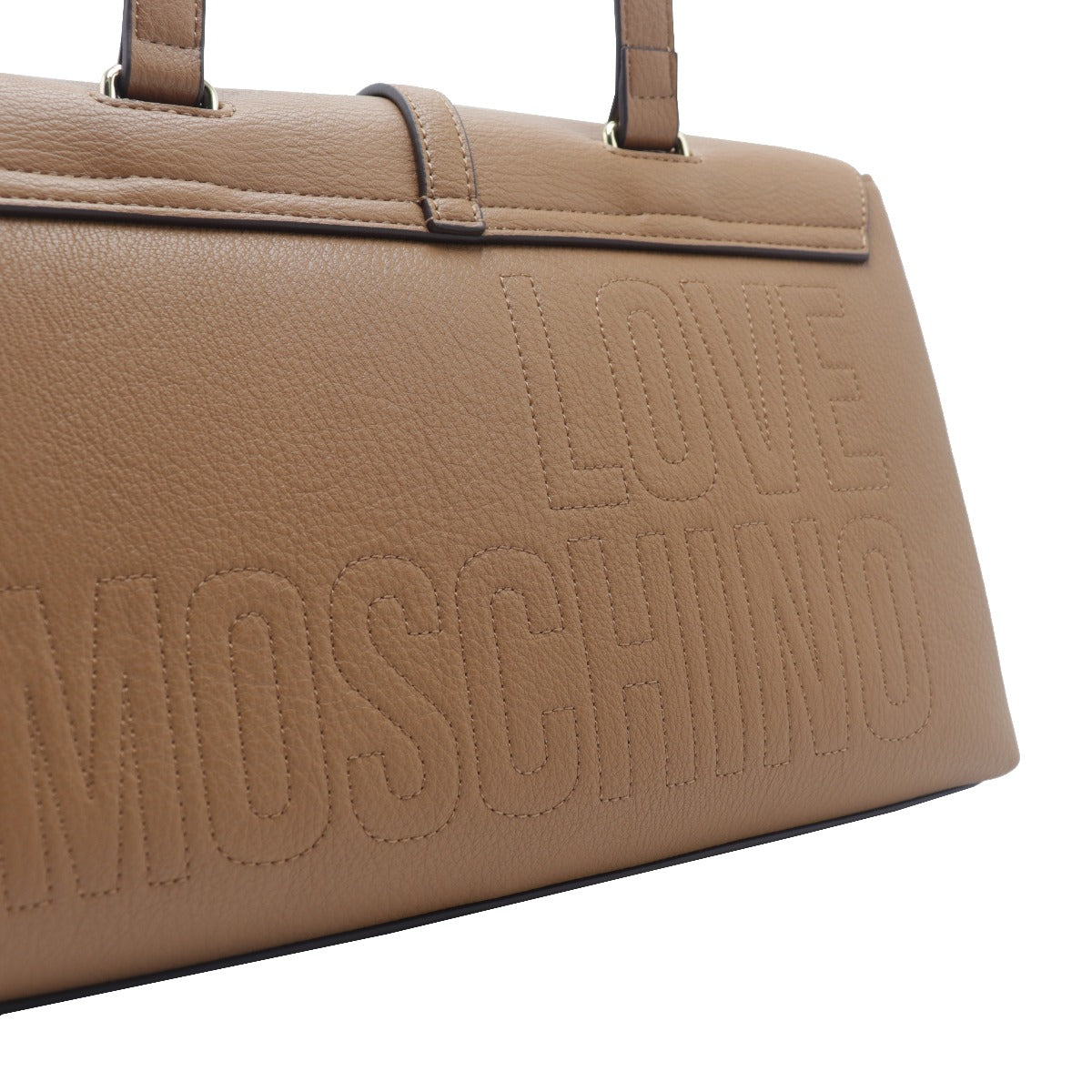 Love Moschino Handbag with Shoulder Strap with Camel Gold Buckle