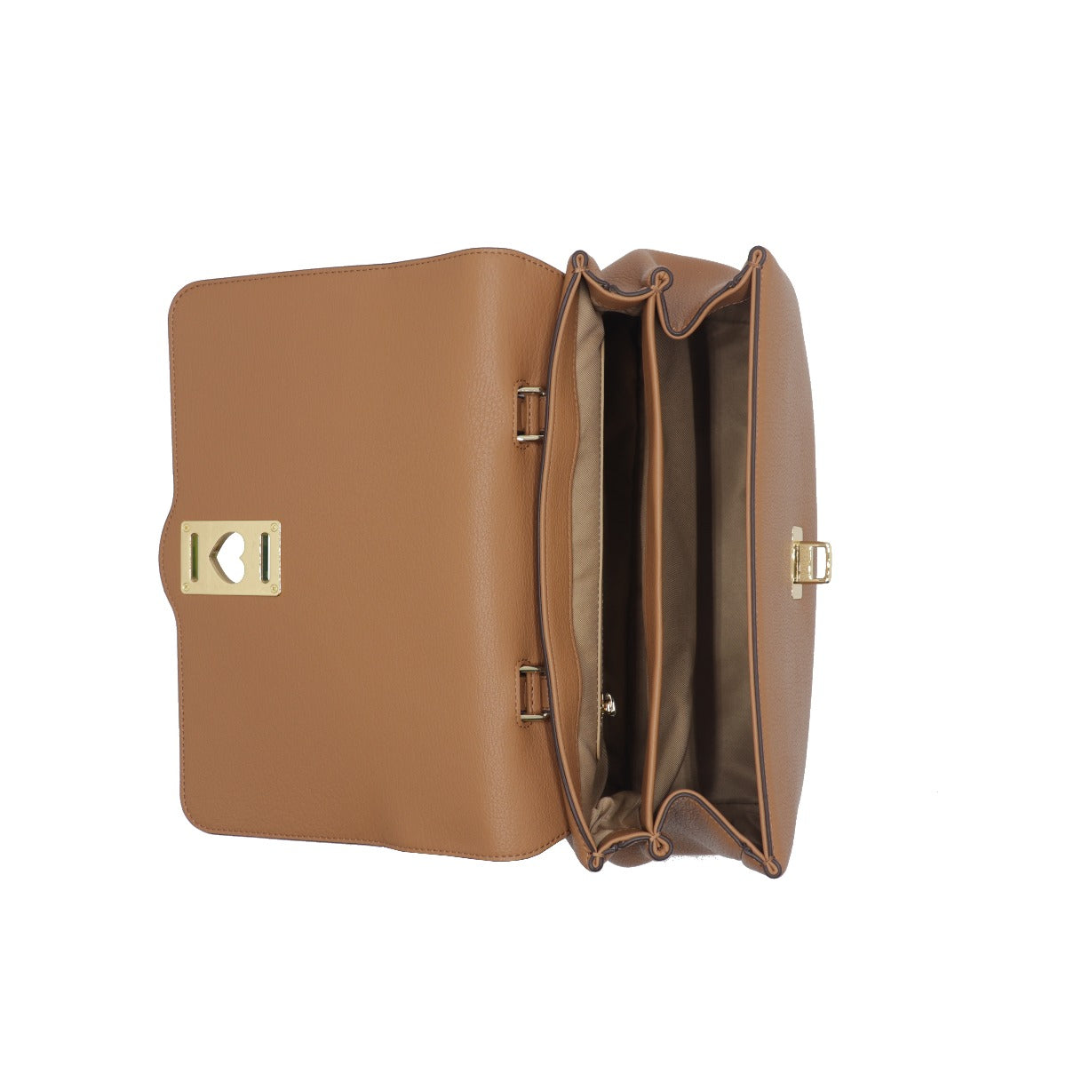 Love Moschino Handbag with Shoulder Strap with Camel Gold Buckle