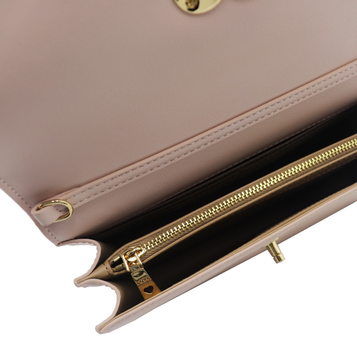 Love Moschino Borsa a mano con tracolla e Logo Rosa Nude