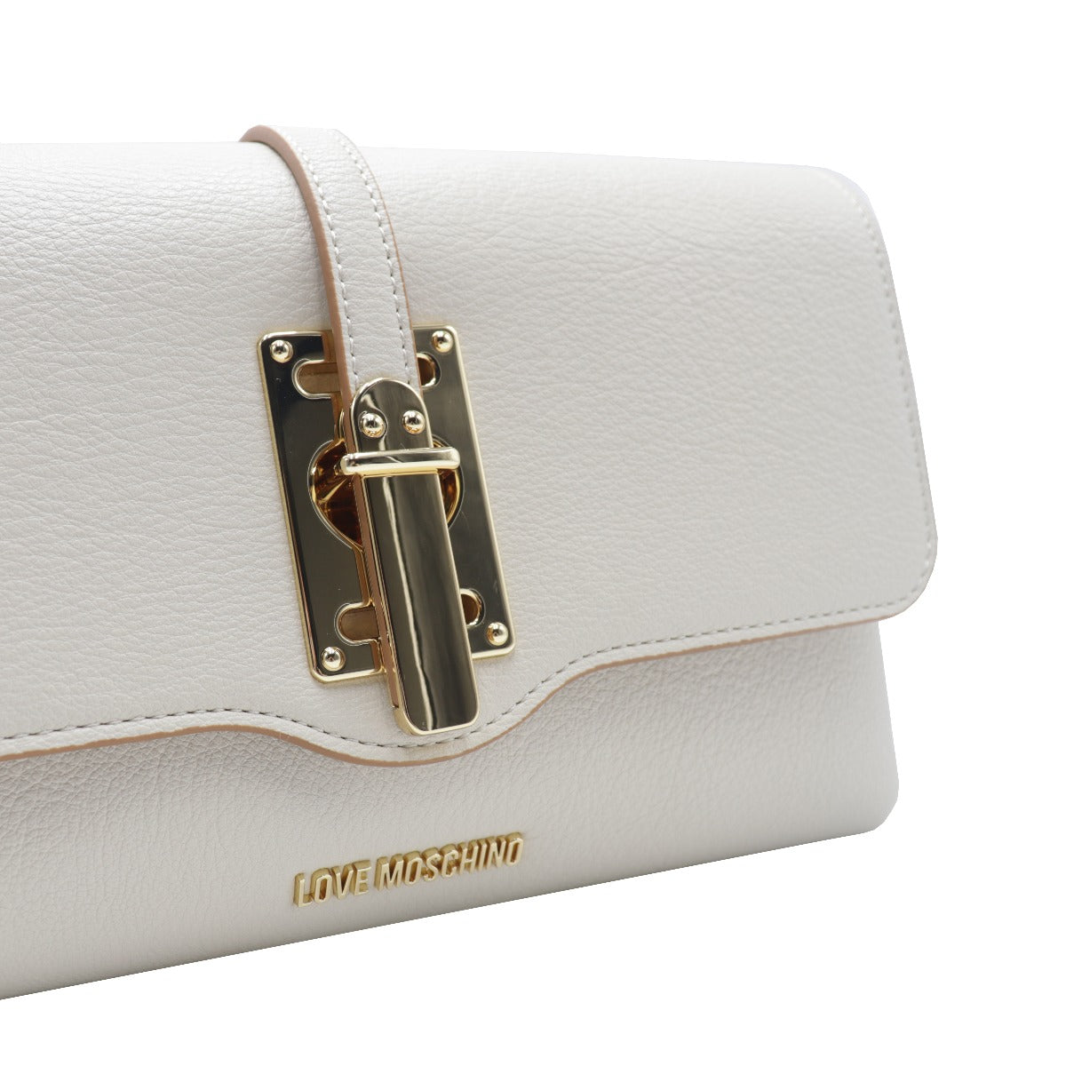Love Moschino Shoulder bag with Ivory Gold Buckle