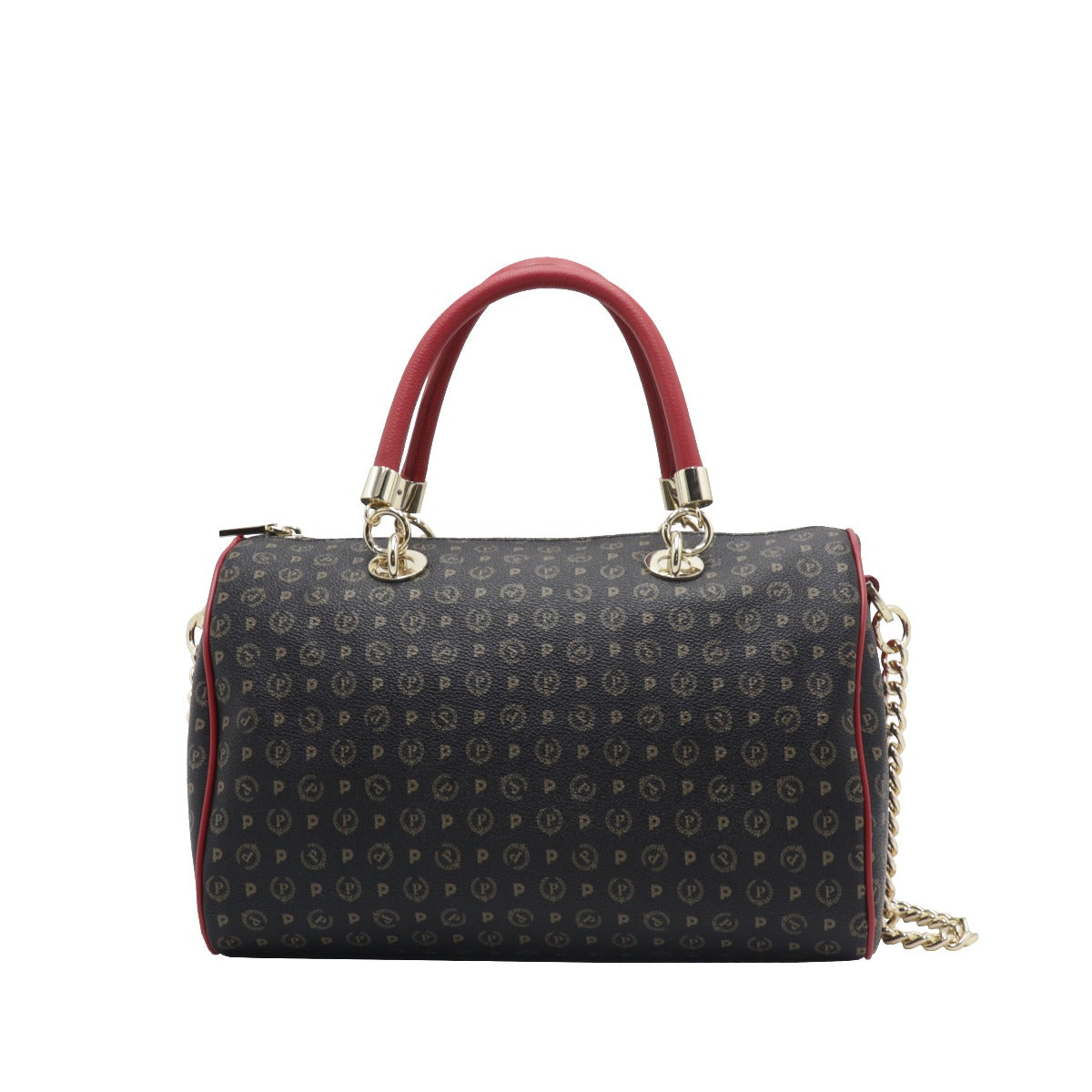 Pollini-Bauletto-Con-Tracolla-Stampa-Monogram-Nero-Rosso-TE8411PP02Q1100B  (14966717) (16103085)