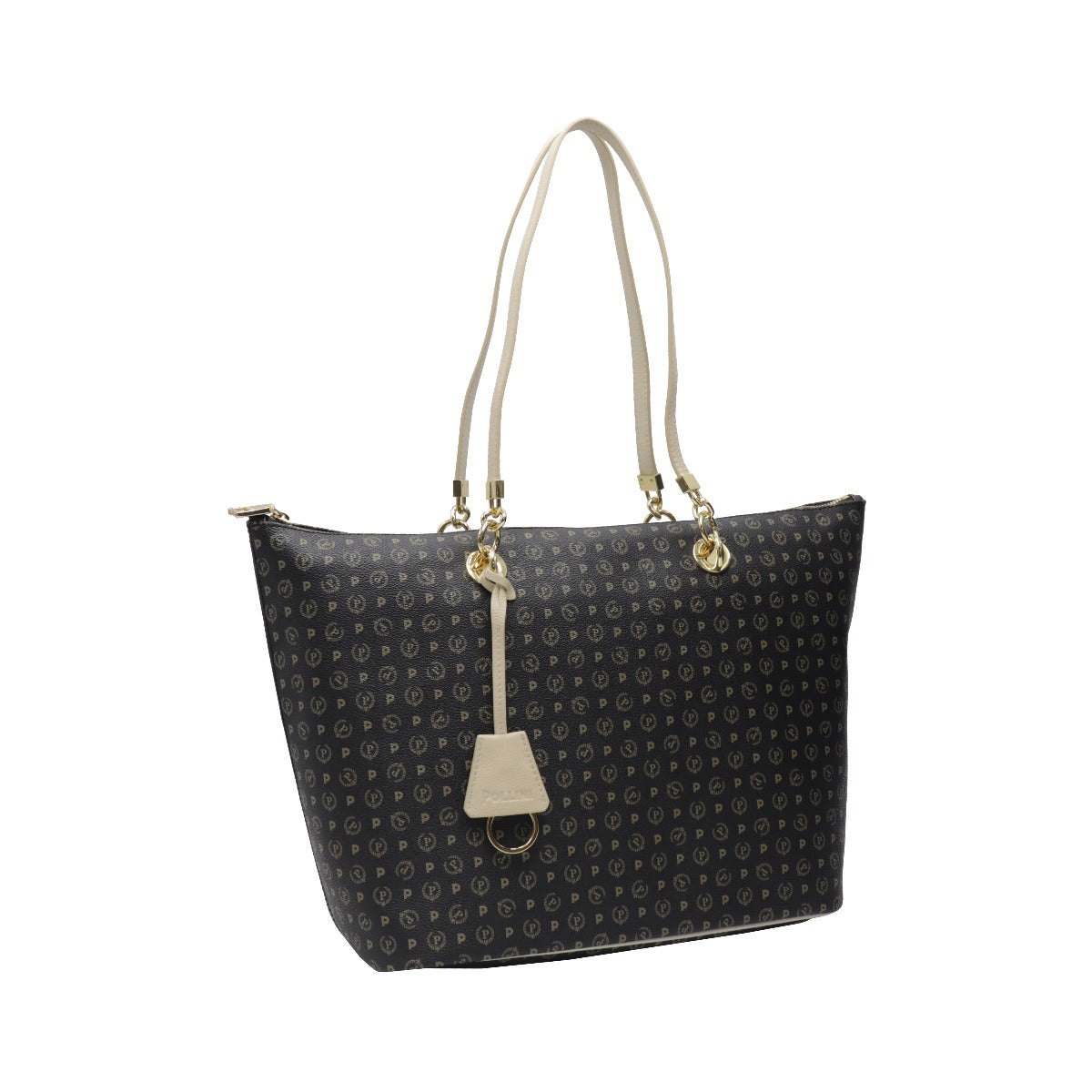 Pollini-Borsa-A-Spalla-Manici-Intercambili-Monogram-Nero-AvorioTE8410PP02Q1100C  (14966733) (16103101)